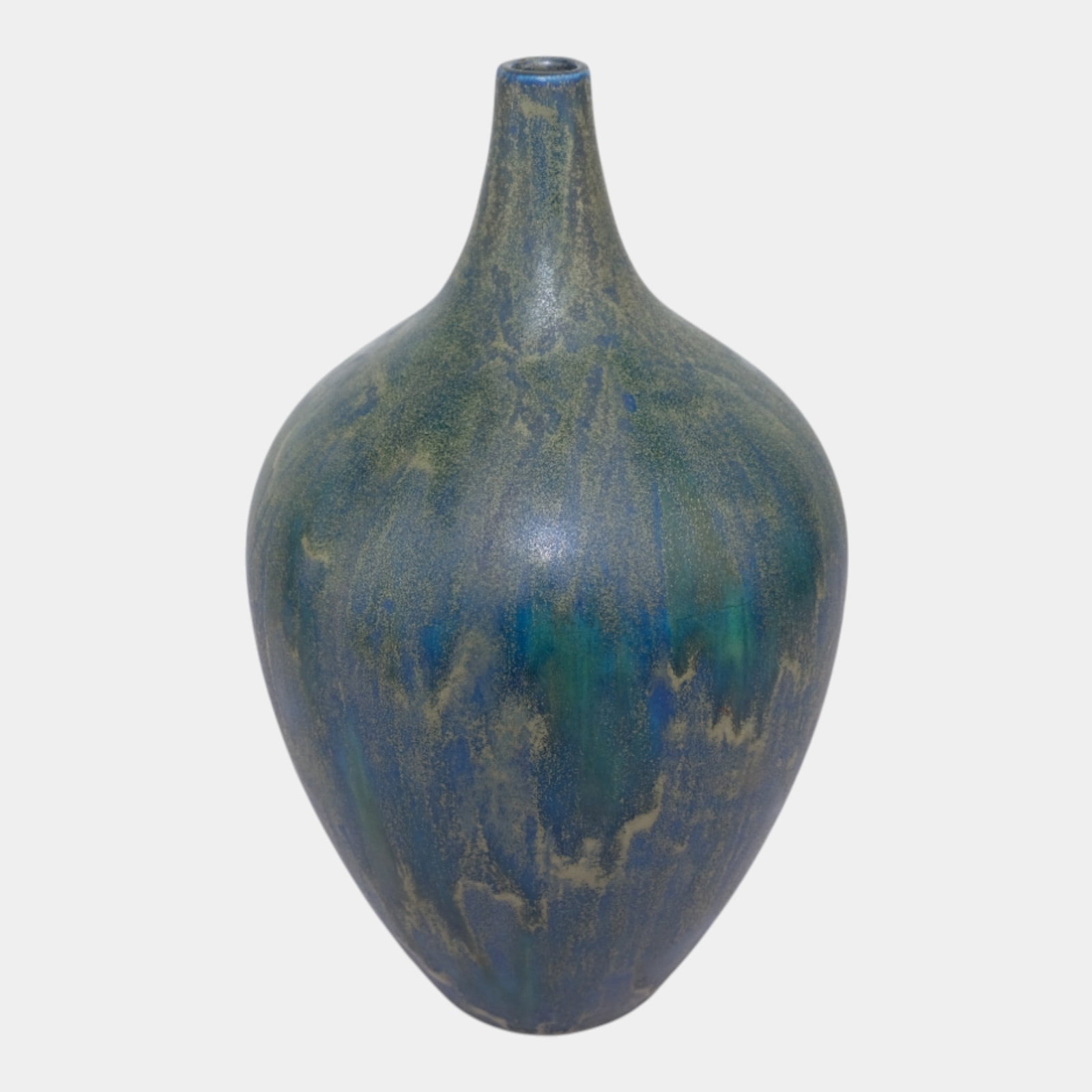 Vintage Art Pottery Blue Green Ceramic Gourd Vase: We offer affordable in-house shipping on all items.For higher resolution images please visit bid.craftedauctions.com Vintage Art Pottery Blue Green Ceramic Gourd Vase Excellent condition. Age related 