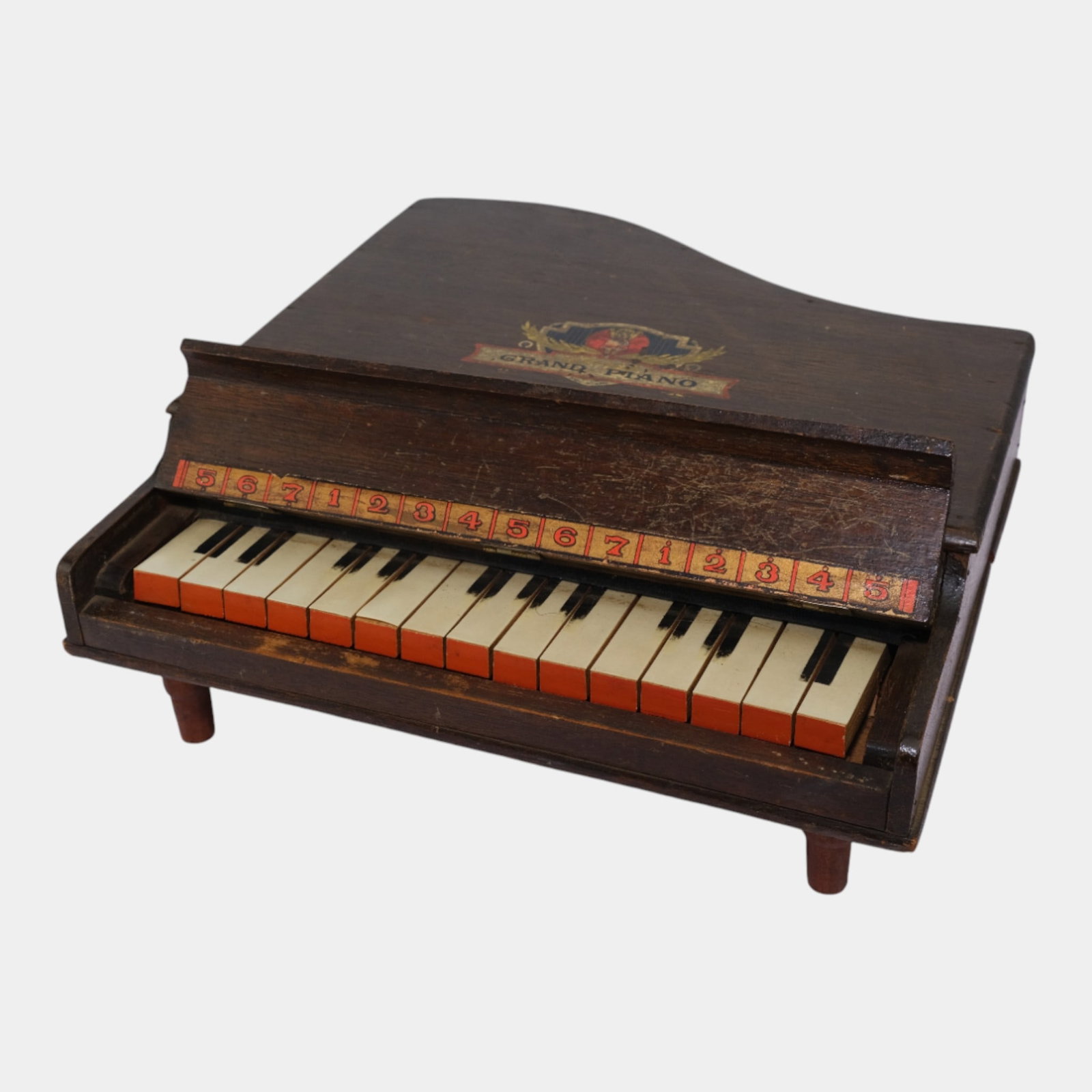 Vintage 1930s Wooden Body With Closing Keylid 15 Key Working Grand Piano Toy (1 of 8)