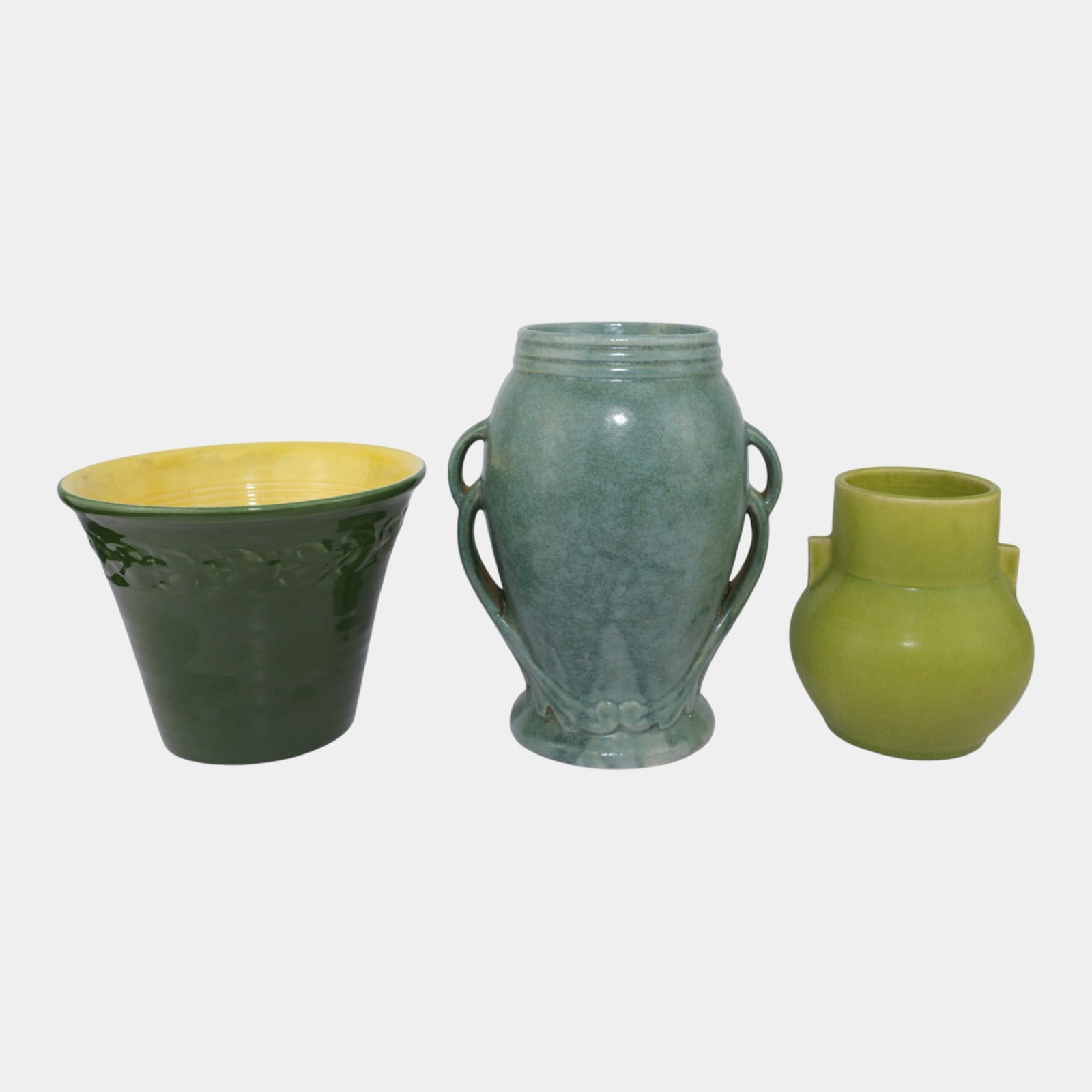 Robinson Ransbottom Red Wing And Door Pottery Green Art Pottery Vases (1 of 4)