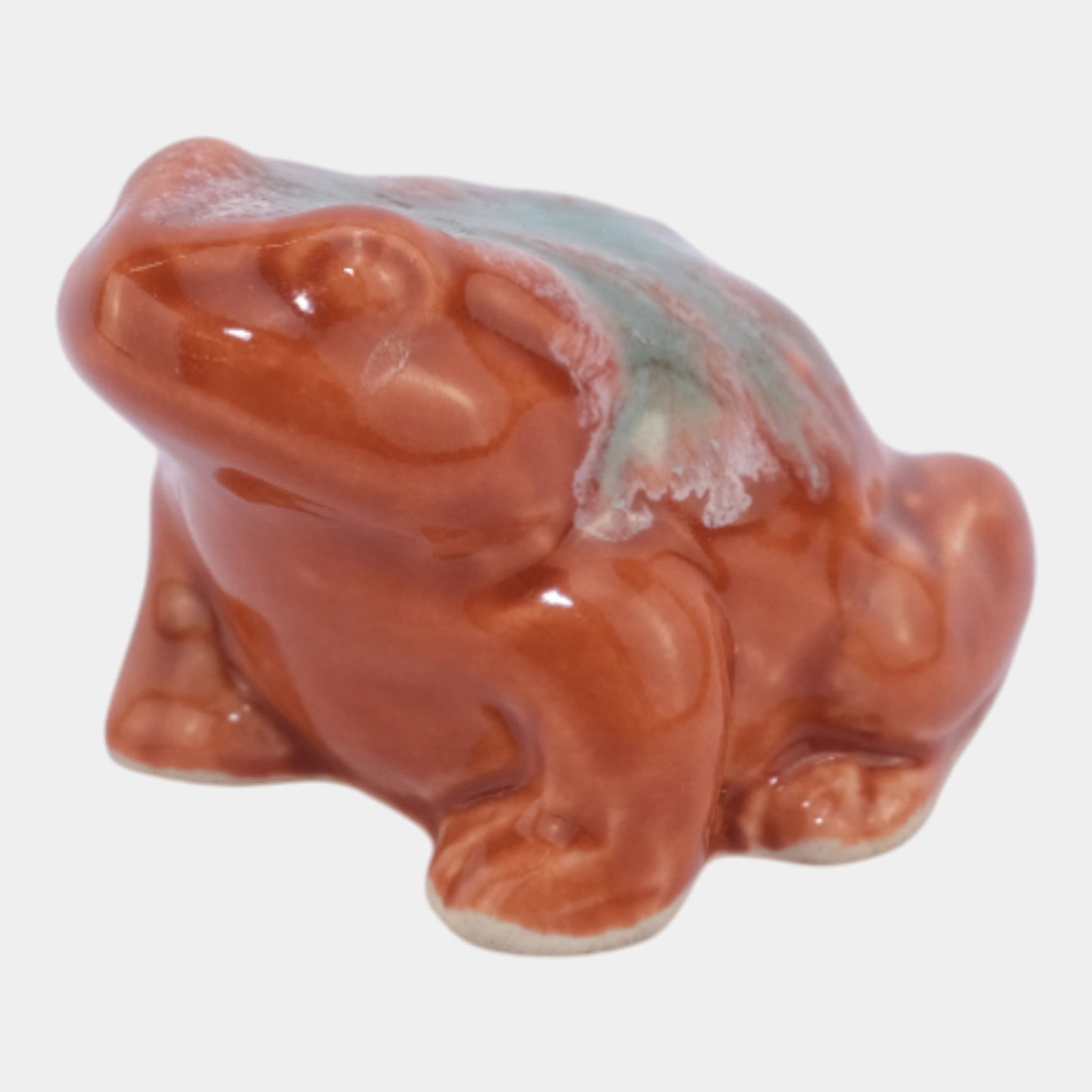 Dryden Art Pottery Vintage Orange Ceramic Frog Paperweight Figurine: We offer affordable in-house shipping on all items.For higher resolution images please visit bid.craftedauctions.com Dryden Art Pottery Vintage Orange Ceramic Frog Paperweight Figurine Excellent origi