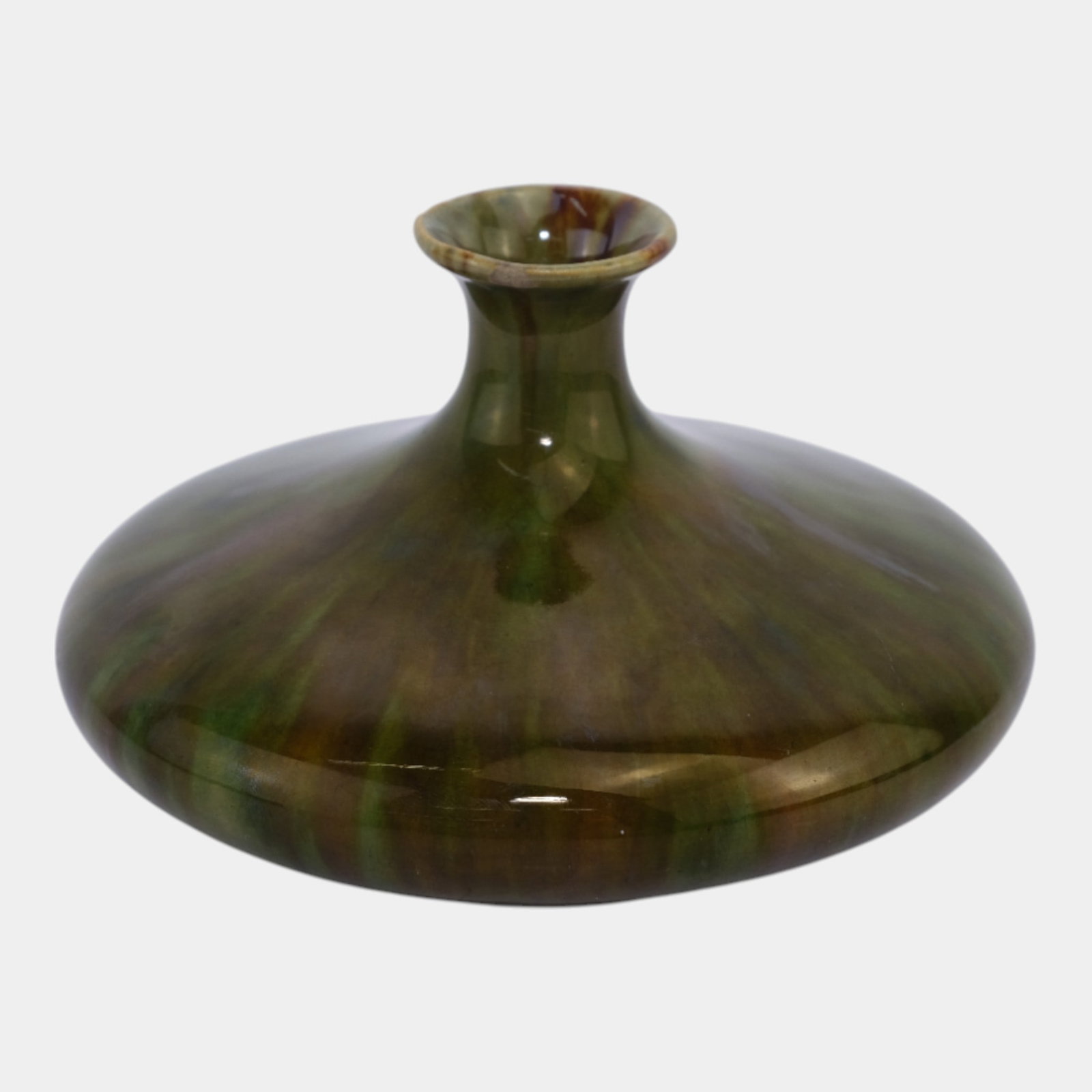 Roseville Pottery 1896-1900 Majolica Blended Green And Brown Vase 804 (1 of 7)