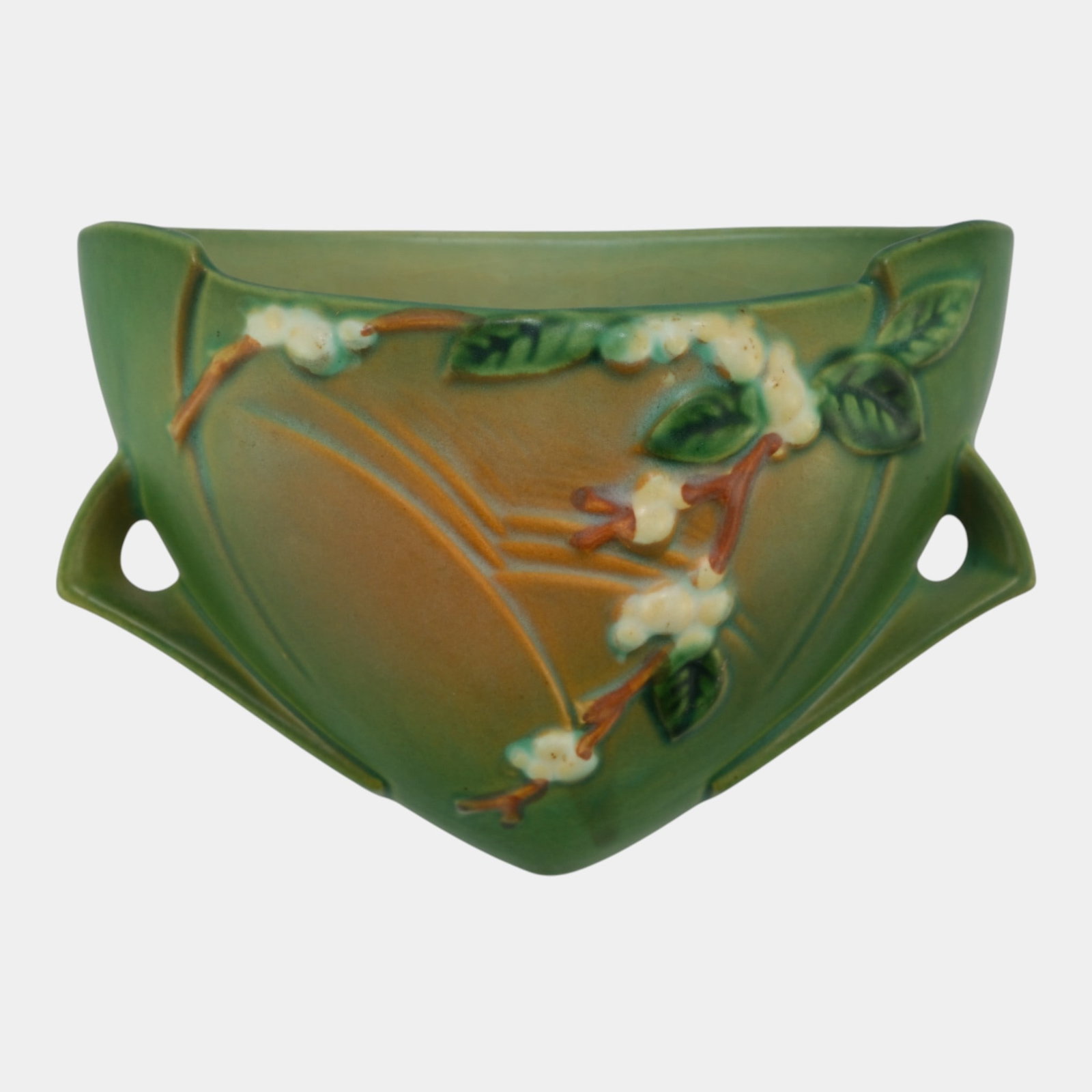 Roseville Snowberry Green 1947 Mid Century Modern Wall Pocket 1WP-8 (1 of 6)