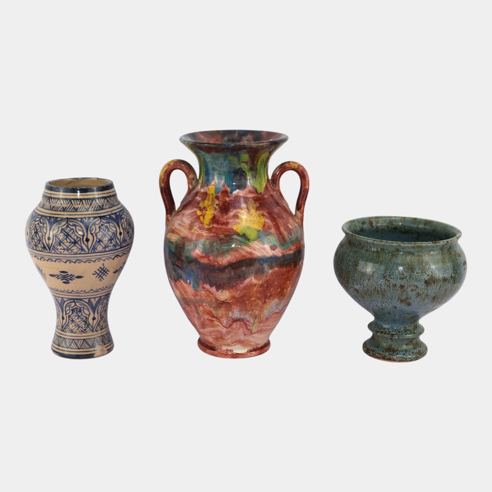 Southern Art Pottery Including A.R. Cole & Rodolfo Lot of Three Vases (1 of 7)