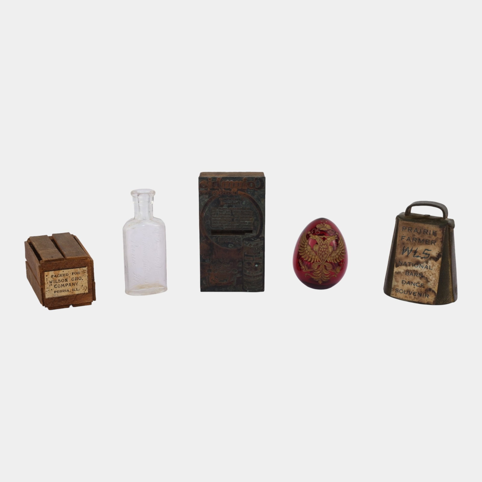 Russian Faberge Style Egg And Various Advertising Bottle, Stamp, Bell, And Crate: We offer affordable in-house shipping on all items.For higher resolution images please visit bid.craftedauctions.com Russian Faberge Style Egg And Various Advertising Bottle, Stamp, Bell, And Crate Ag