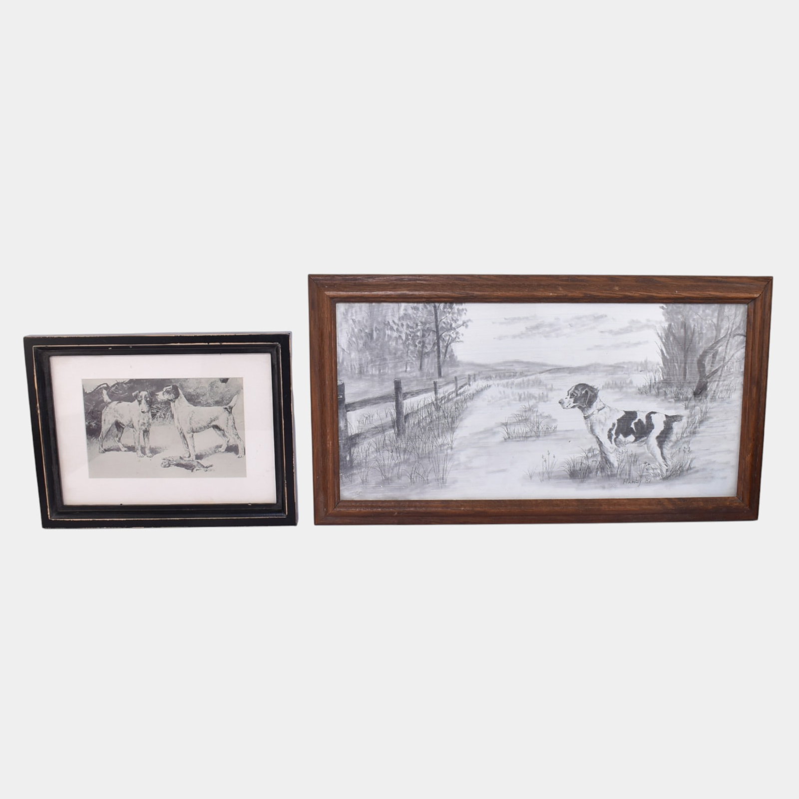 20th Century Black And White Wooden Framed Terrier Dog Prints: We offer affordable in-house shipping on all items.For higher resolution images please visit bid.craftedauctions.com 20th Century Black And White Wooden Framed Terrier Dog Prints Excellent condition. 