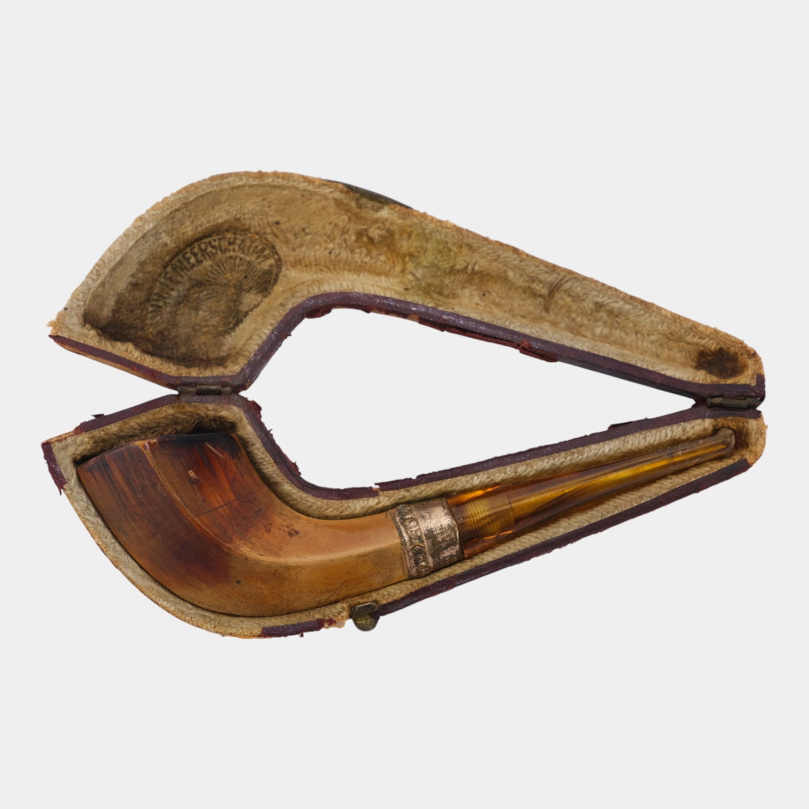 19th Century Meerschaum Carved Smoking Pipe with Fitted Leather Case (1 of 6)