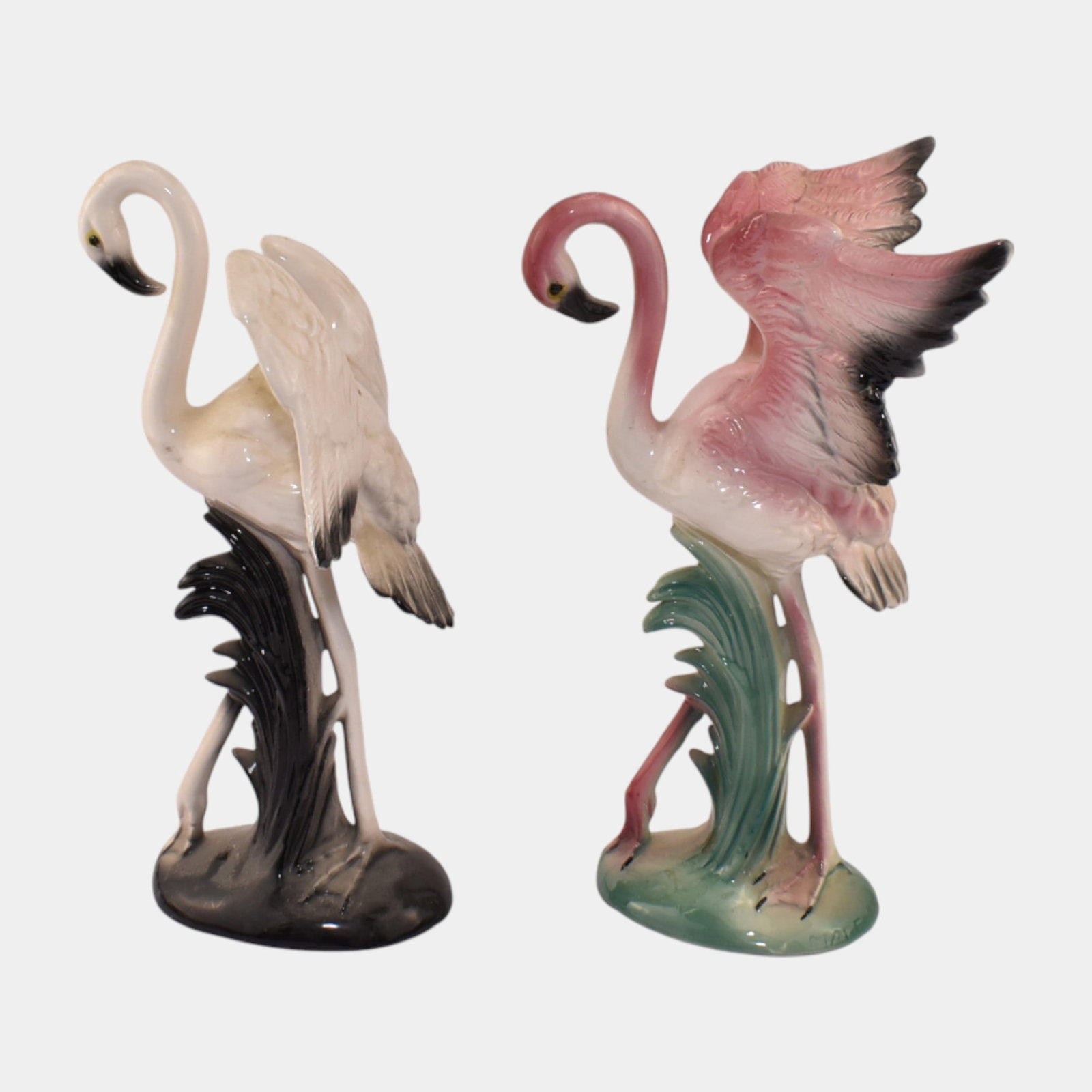Maddux 1950s Mid Century California Art Pottery Pink Flamingo Figurines (1 of 4)
