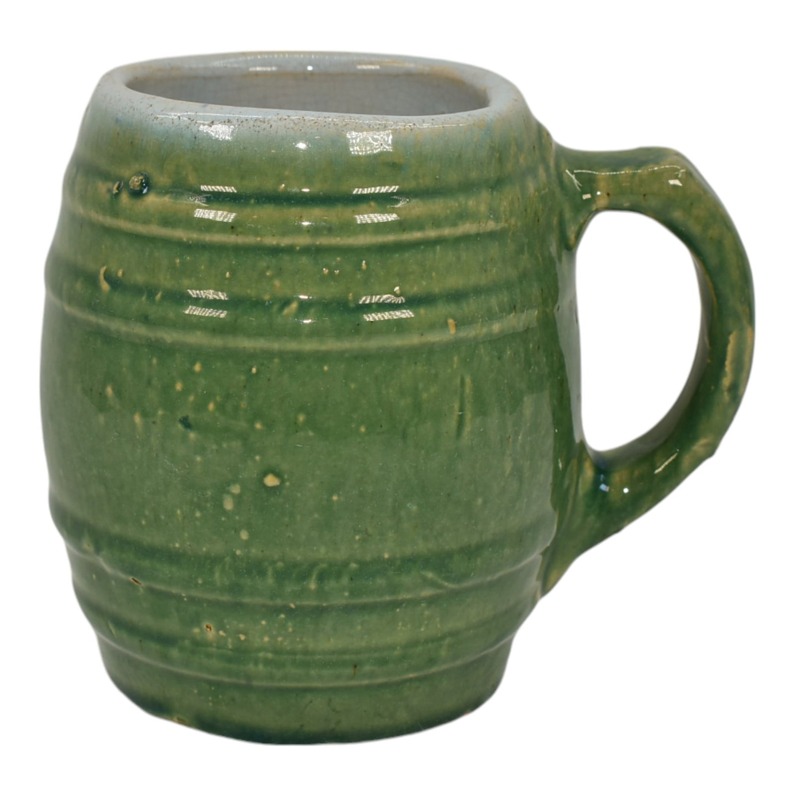 McCoy Vintage Mid Century Modern Art Pottery Green Barrel Ceramic Mug 16 (1 of 6)