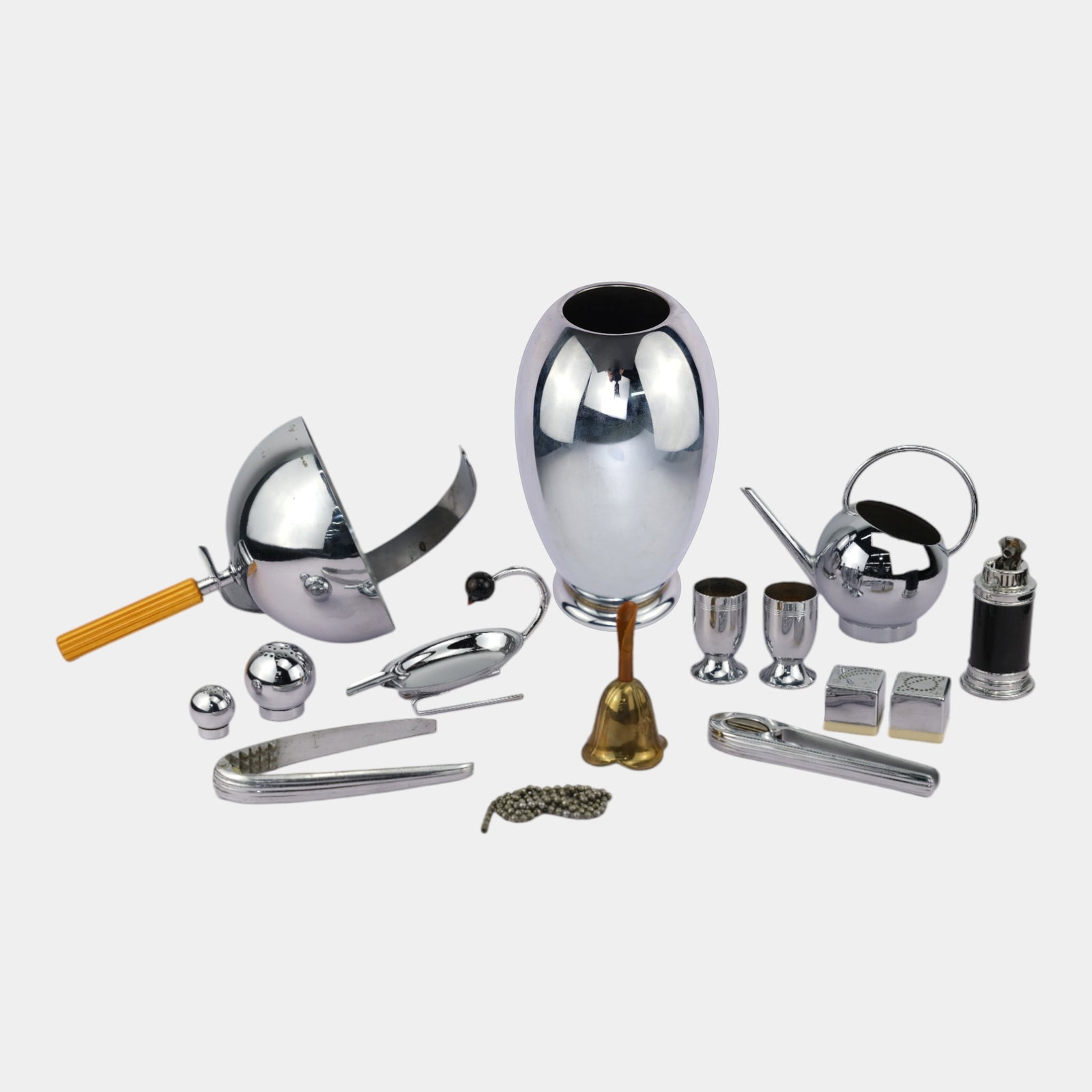 Chase 1930s Art Deco Chrome And Brass Various Tableware & Utensil Collection (1 of 11)