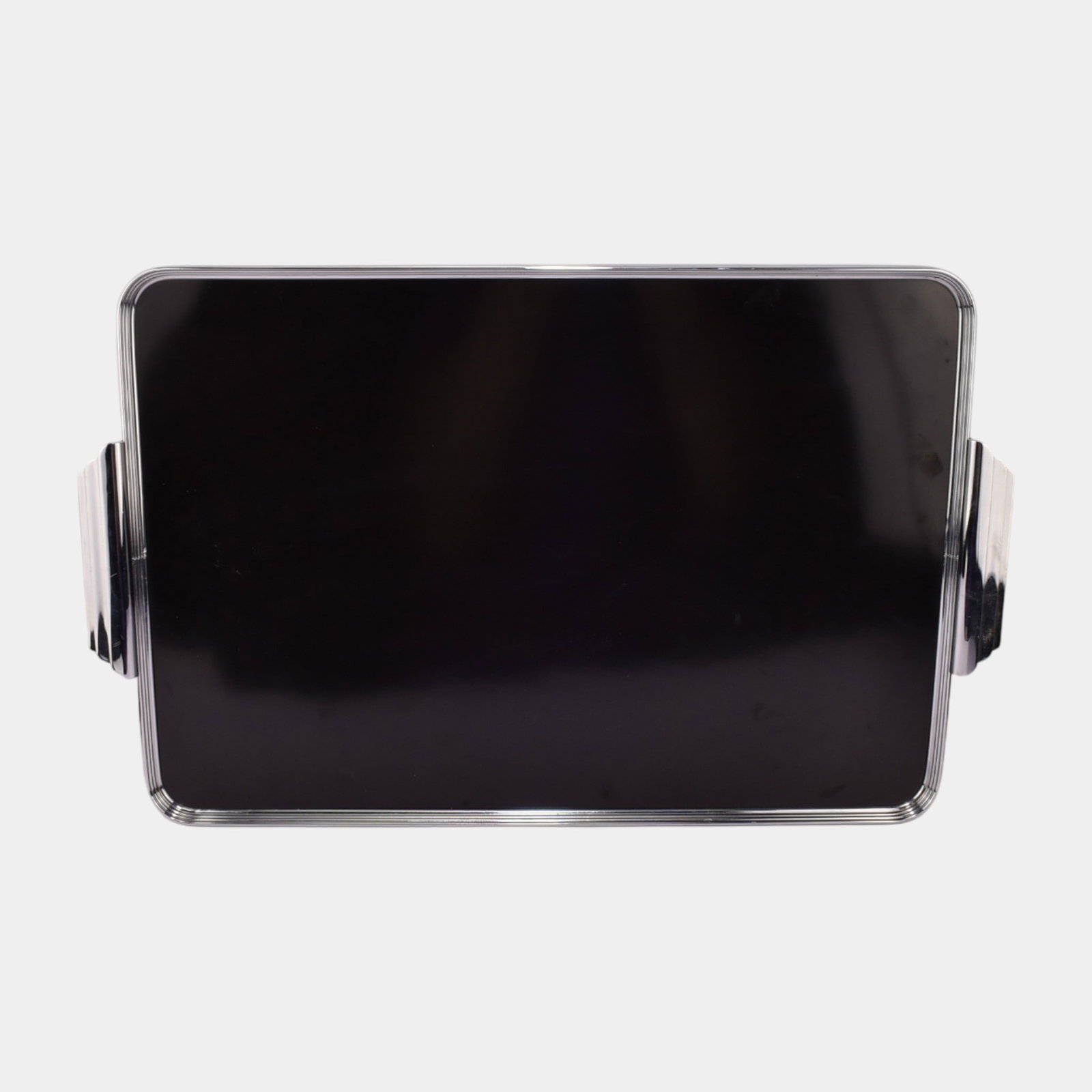 Art Deco 1930s Streamlined Chrome And Mahogany Handled Serving Tray (1 of 3)