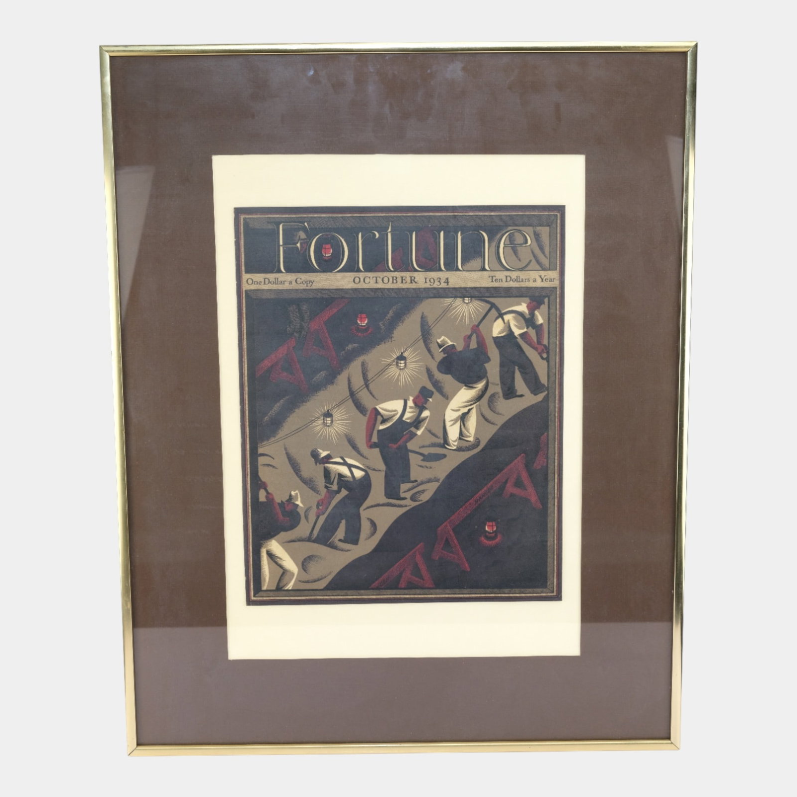 Fortune Magazine October 1924 Matted And Framed Art Deco Cover (1 of 5)