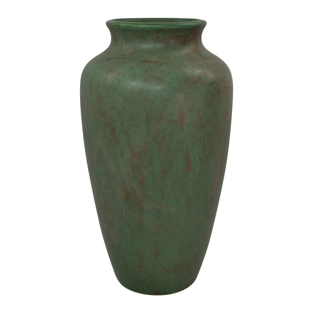 Zanesville Stoneware Pottery 1920s Vintage Arts And Crafts Matte Green Large Vase 37: We offer affordable in-house shipping on all items.For higher resolution images please visit bid.craftedauctions.com Zanesville Stoneware Pottery 1920s Vintage Arts And Crafts Matte Green Large Vase 3
