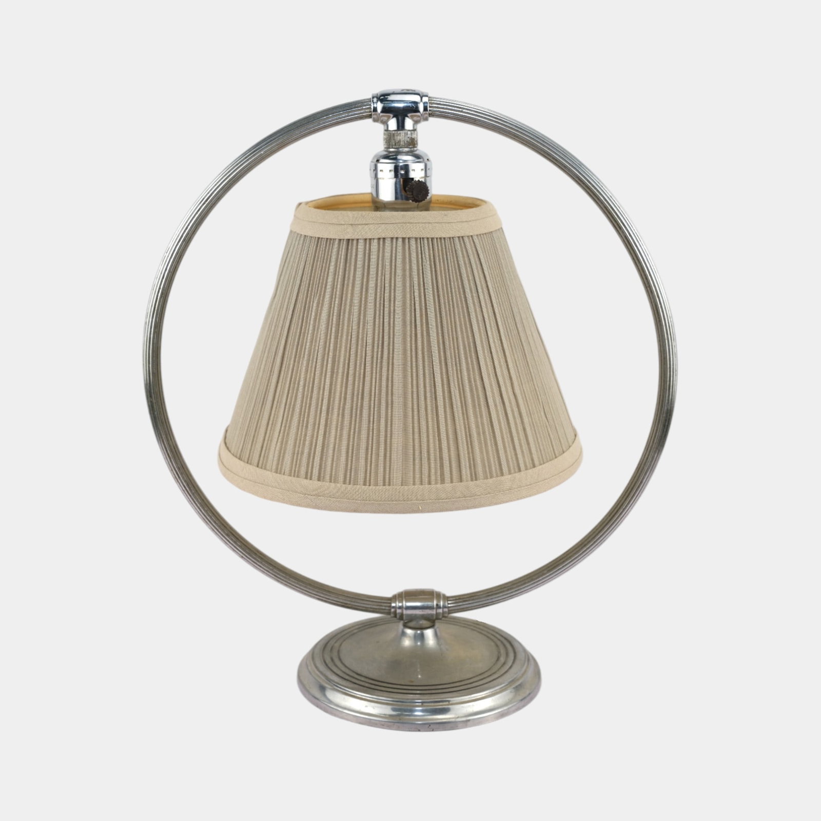 Walter Von Nessen For Chase 1930s Art Deco Machine Age Chrome Ring Desk Lamp (1 of 7)