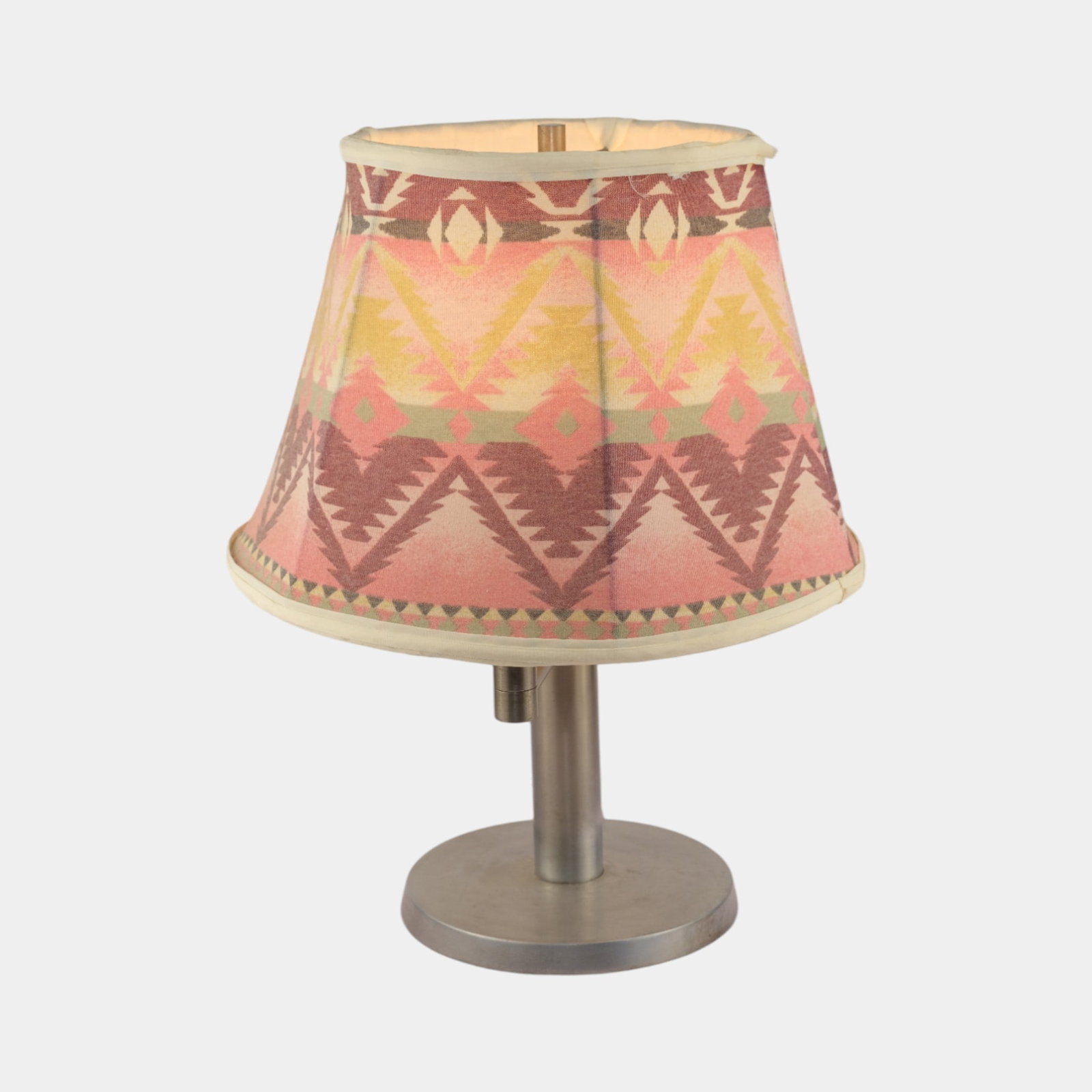 Silver-Tone Mid Century Adjustable Arm Table Desk Lamp With Geometric Lamp Shade (1 of 8)