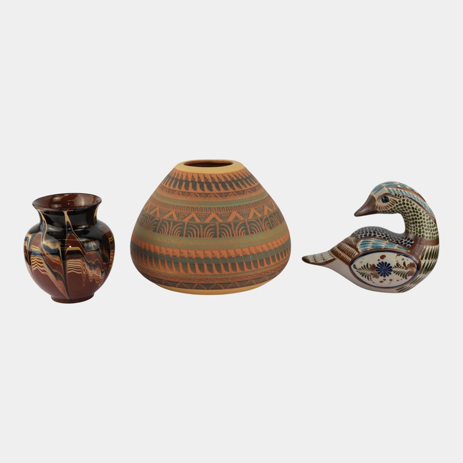 Carol Johnson, Tonala Mexico, & Other Southwestern Art Pottery Vases & Figurine (1 of 8)