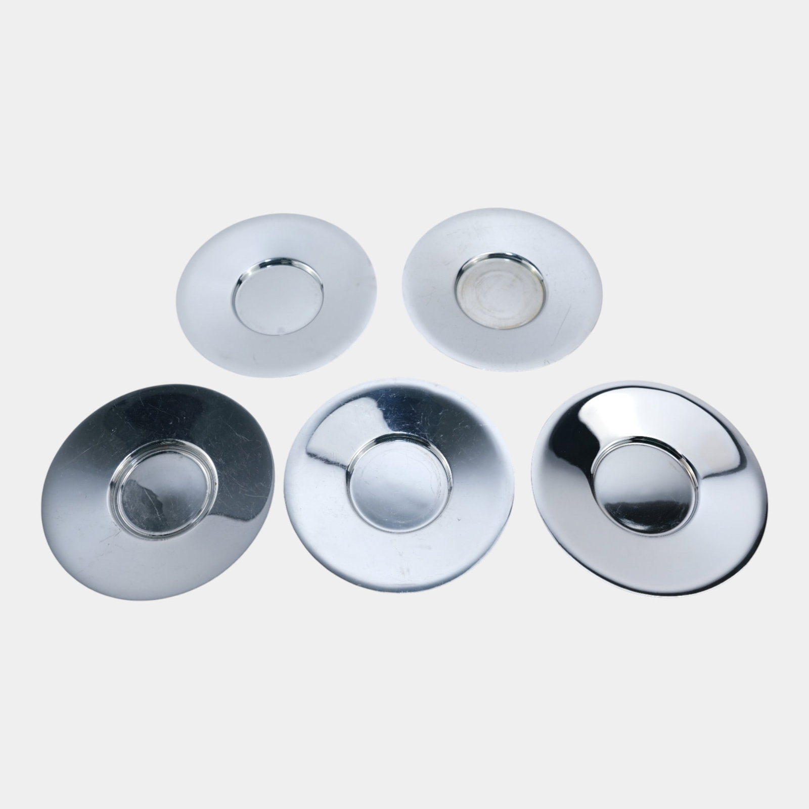 Chase 1930s Art Deco Chrome Center Circle Saucers Grouping Of Five (1 of 5)