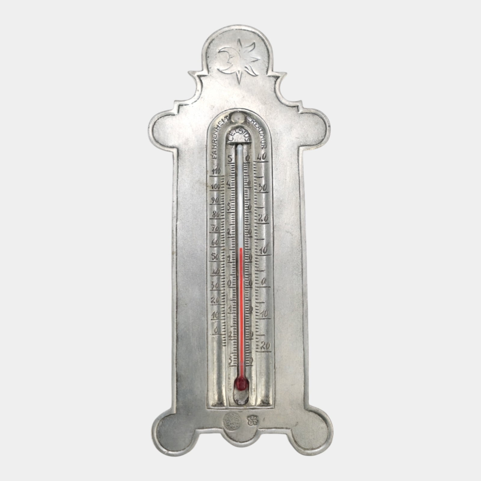 Cosi & Tabellini Italian Hand Crafted Linneo 3 Scale Pewter Framed Thermometer (1 of 9)