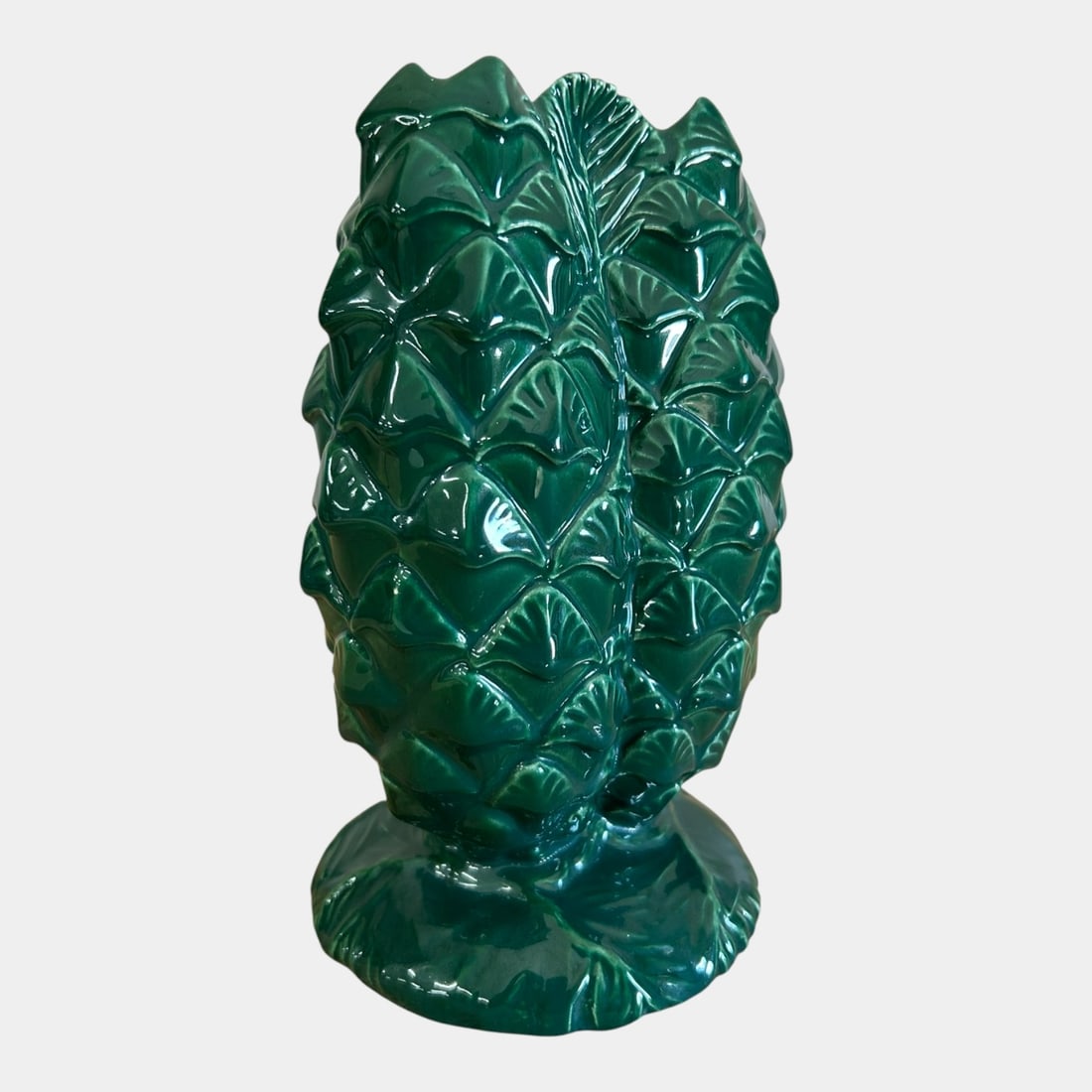 Beswick English Art Pottery Mid Century Modern Green "Pineapple" Vase 1306 (1 of 5)