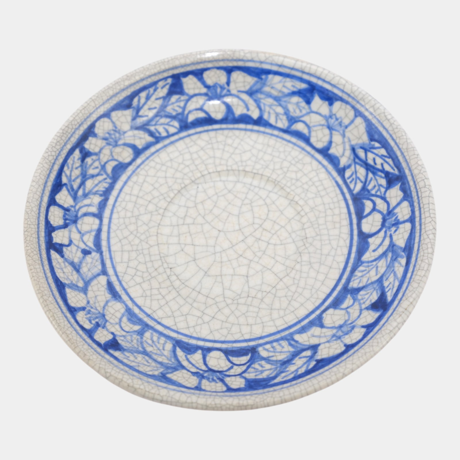 Dedham Pottery 1929-1943 Arts And Crafts Pottery Blue Floral Azalea Saucer: We offer affordable in-house shipping on all items.For higher resolution images please visit bid.craftedauctions.com Dedham Pottery 1929-1943 Arts And Crafts Pottery Blue Floral Azalea Saucer Encircli