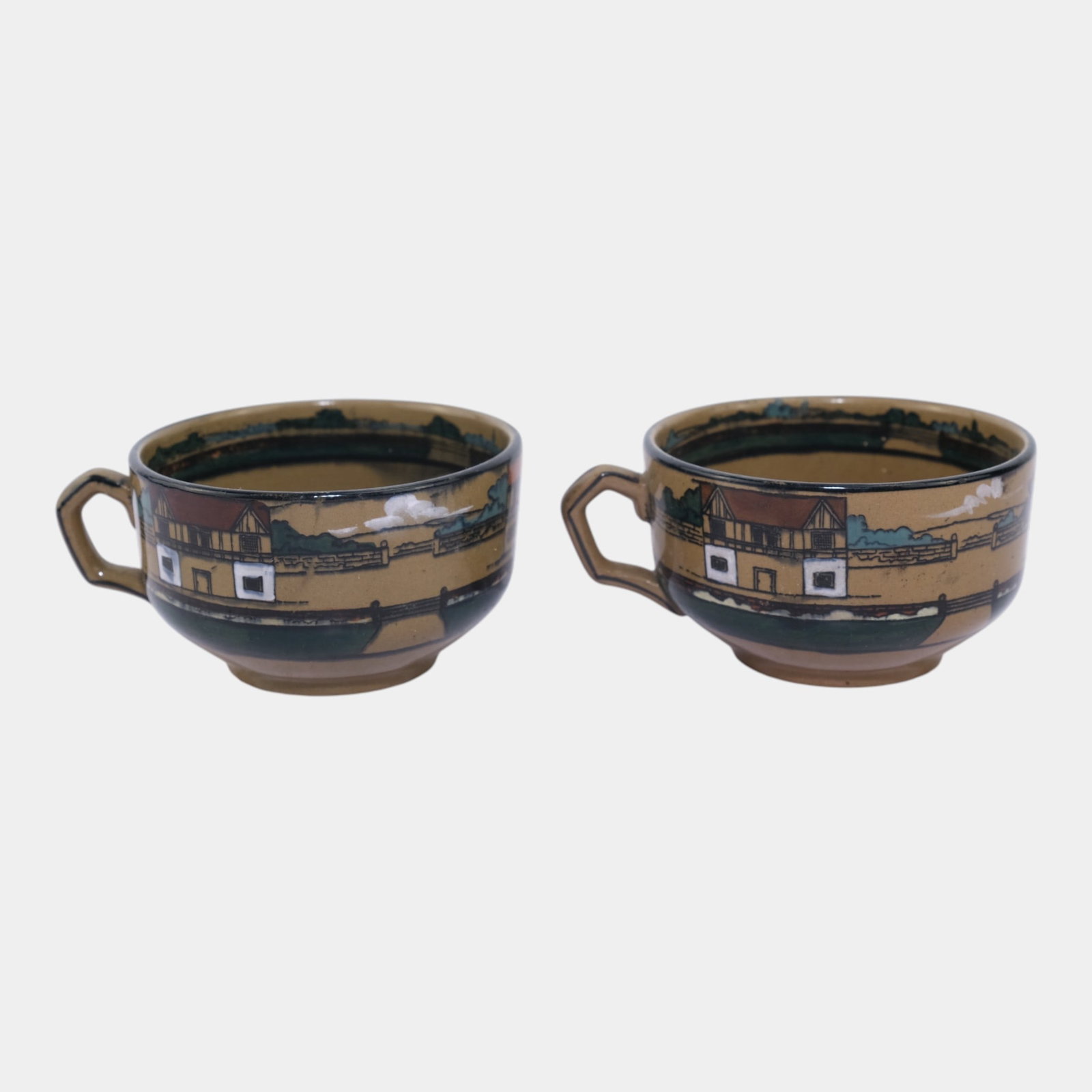 Buffalo Pottery Deldare Ware 1924 Vintage Art Pottery Ceramic Teacups (1 of 7)