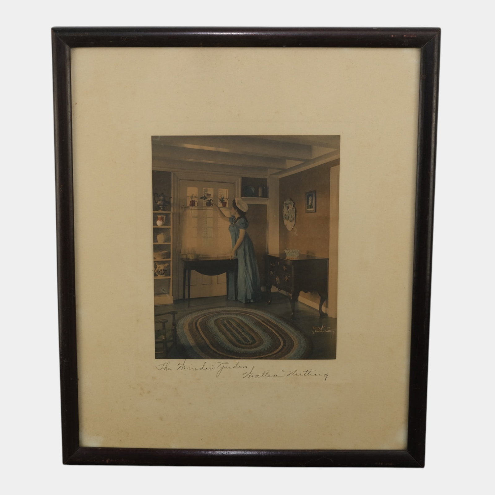 Wallace Nutting (American 1861-1941) "The Window Garden" Framed Signed Print (1 of 8)