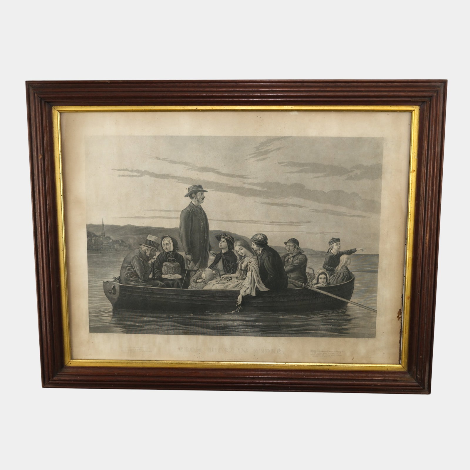 F.T. Stuart Engraving Of Clarence M. Dobell's "From Shore to Shore" Framed Print: We offer affordable in-house shipping on all items.For higher resolution images please visit bid.craftedauctions.com F.T. Stuart Engraving Of Clarence M. Dobell's "From Shore to Shore" Framed Print Ex
