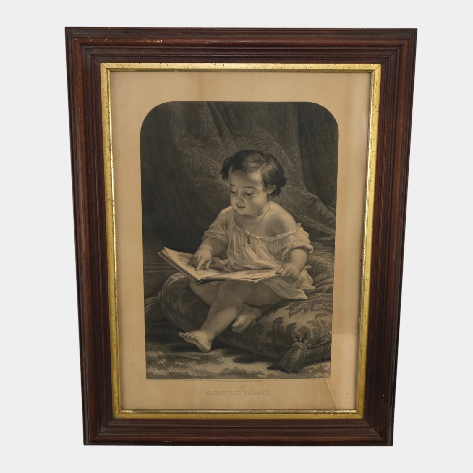 Holfeld And Walter For Bradley & Co. Publishers "The First Lesson" Framed Engraving (1 of 7)