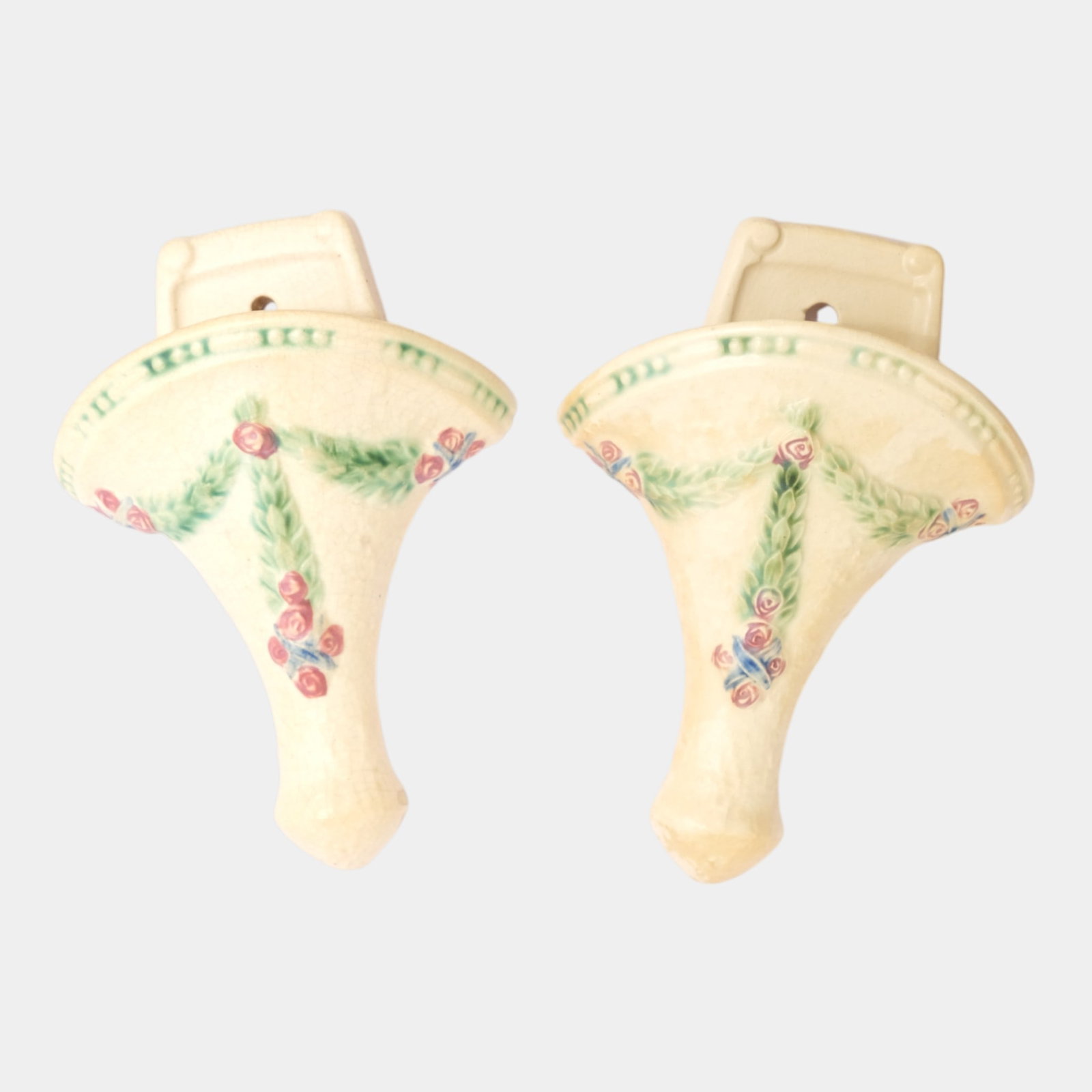 Roseville La Rose Vintage Art Pottery Ceramic Wall Pockets 1234-8 (1 of 10)