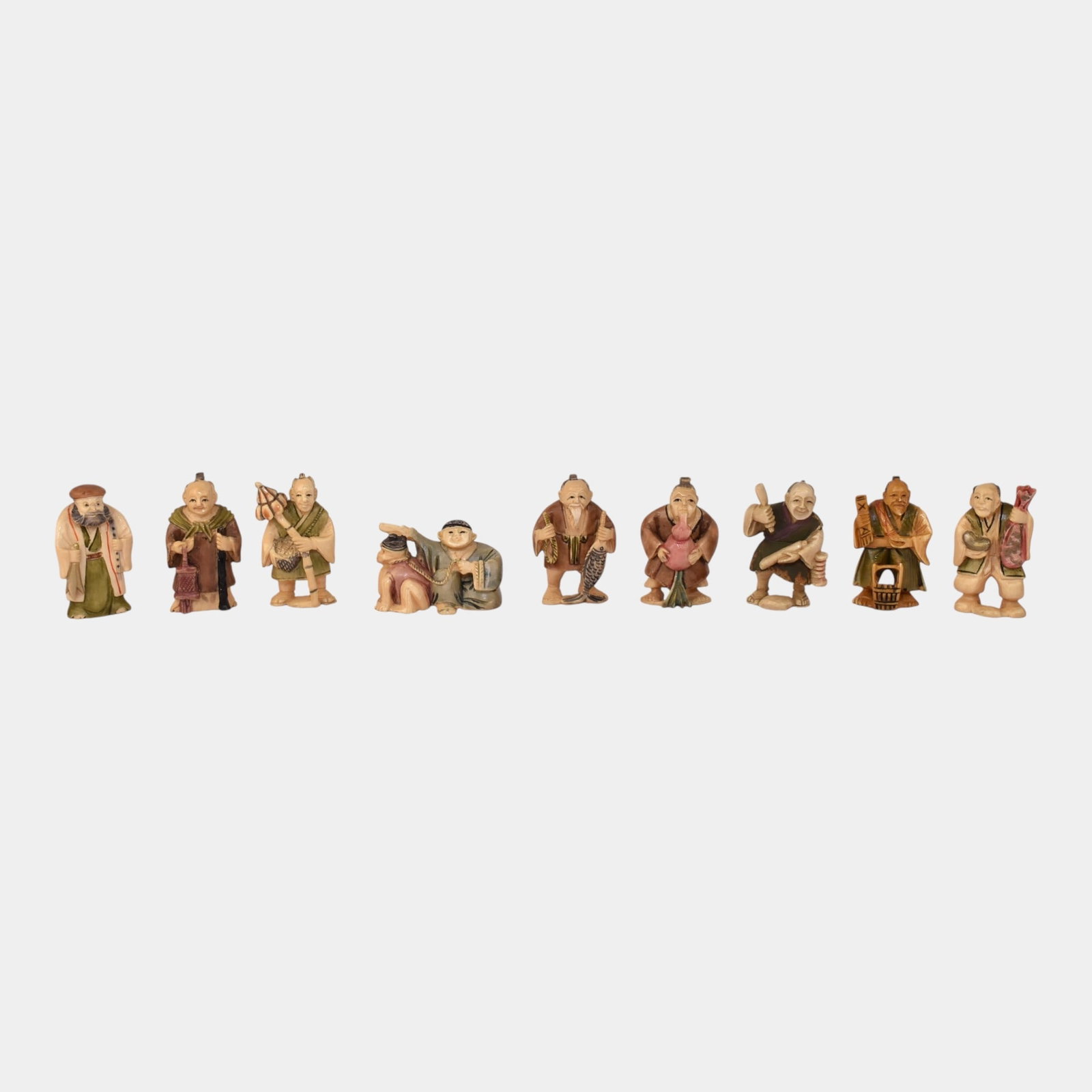 Chinese 20th Century Hand Carved Clay "Mudman" Miniature Figurines (1 of 3)