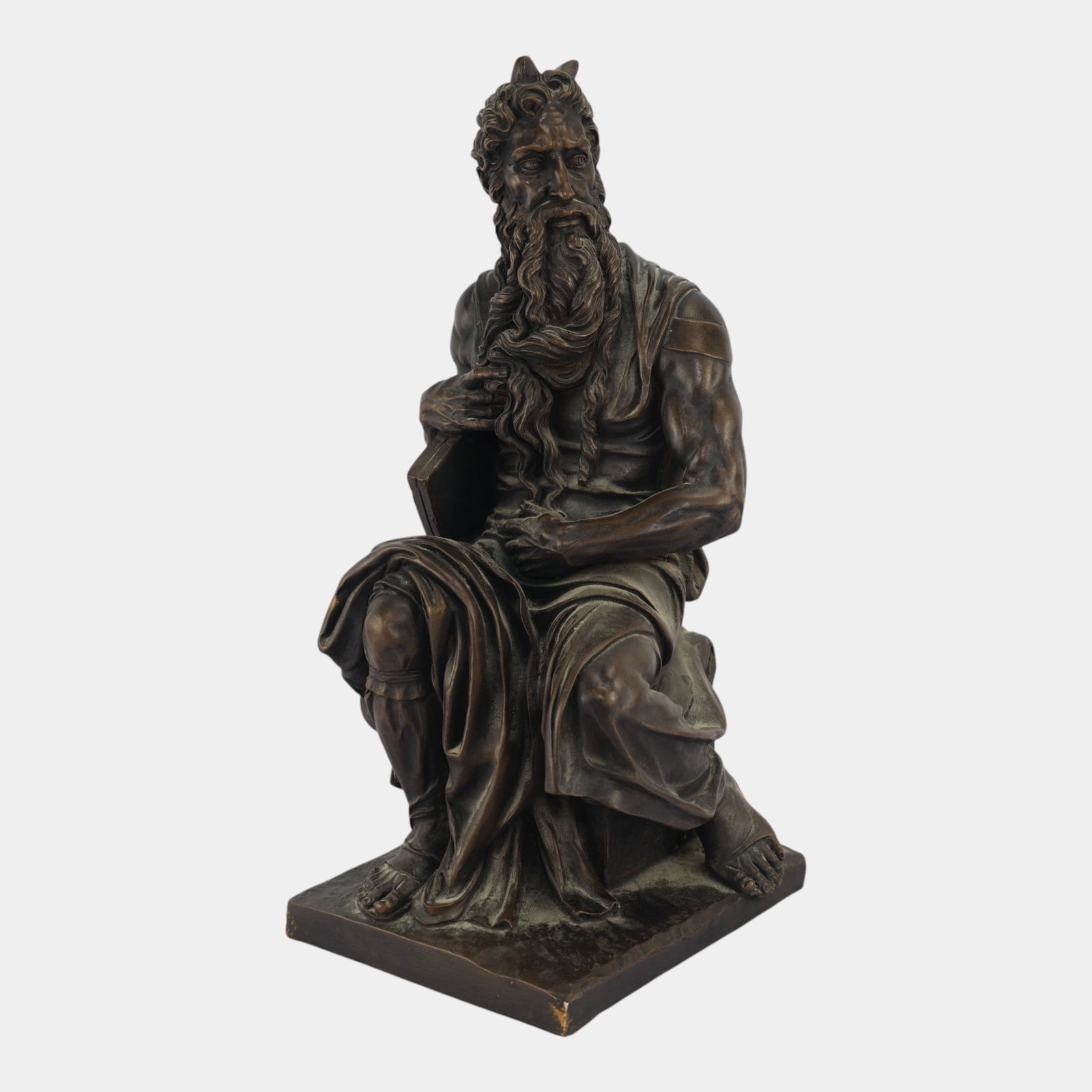Austin Production Inc 1969 Durastone Sculpture Of Michelangelo's "Moses": We offer affordable in-house shipping on all items.For higher resolution images please visit bid.craftedauctions.com Austin Production Inc 1969 Durastone Sculpture Of Michelangelo's "Moses" Excellent 