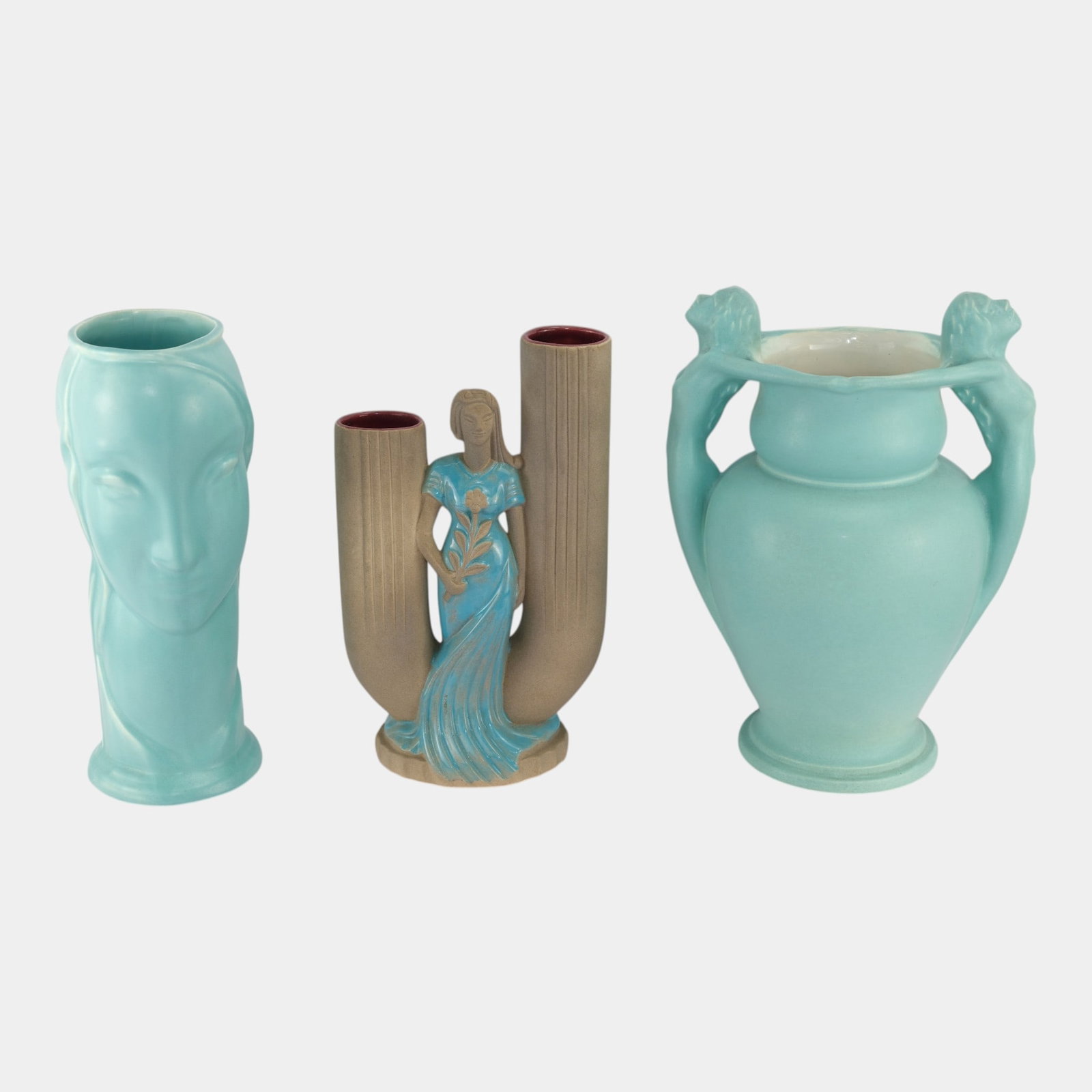 Mid Century RumRill, Shawnee, And Red Wing Figural Art Pottery Vases (1 of 13)