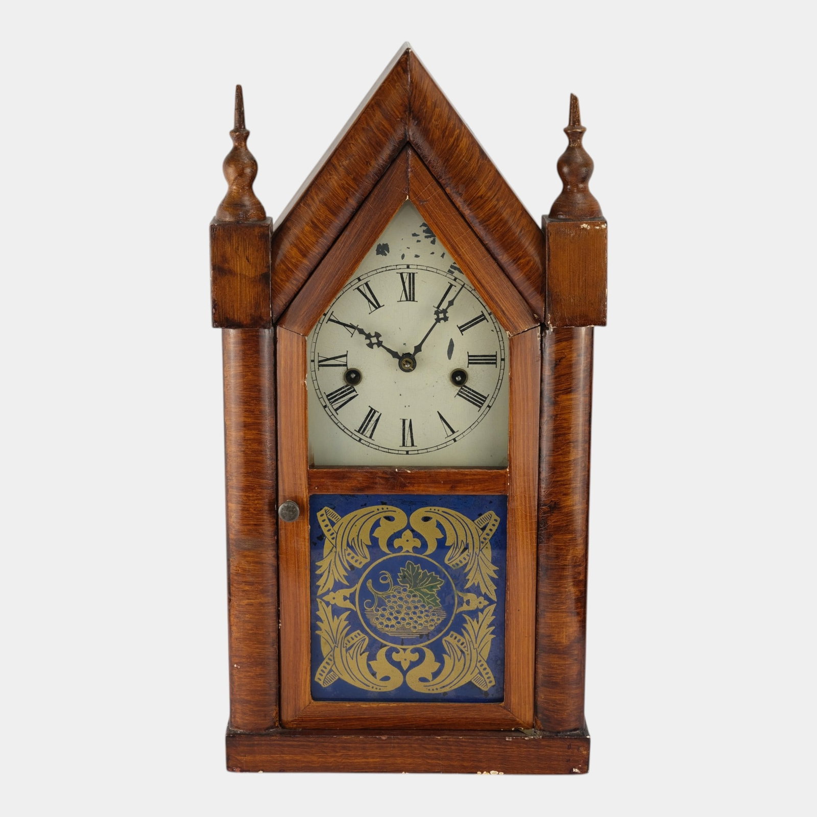 Waterbury Clock Co. 1867 Gothic Wooden And Glass Cased Steeple Mantle Clock (1 of 7)