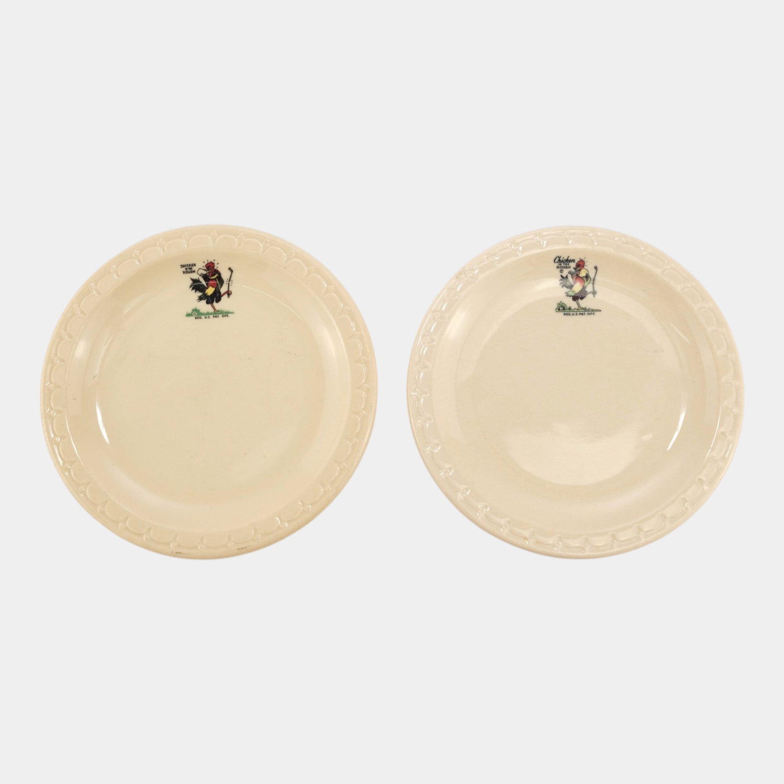 Syracuse China USA 1940s Off White Chicken In The Rough Restaurant Ware Plates: We offer affordable in-house shipping on all items.For higher resolution images please visit bid.craftedauctions.com Syracuse China USA 1940s Off White Chicken In The Rough Restaurant Ware Plates Exce