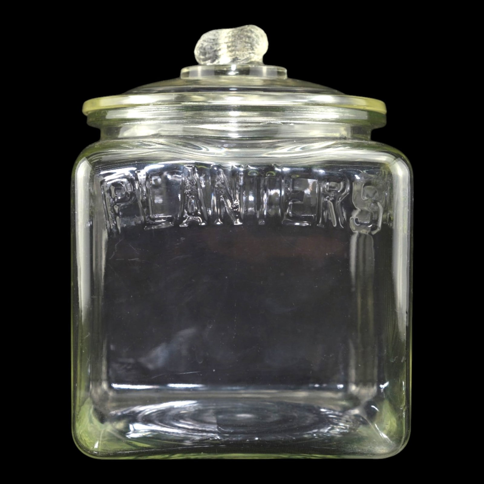 Planters Peanuts Vintage 1930s Store Counter Display Clear Glass Lidded Jar (1 of 6)