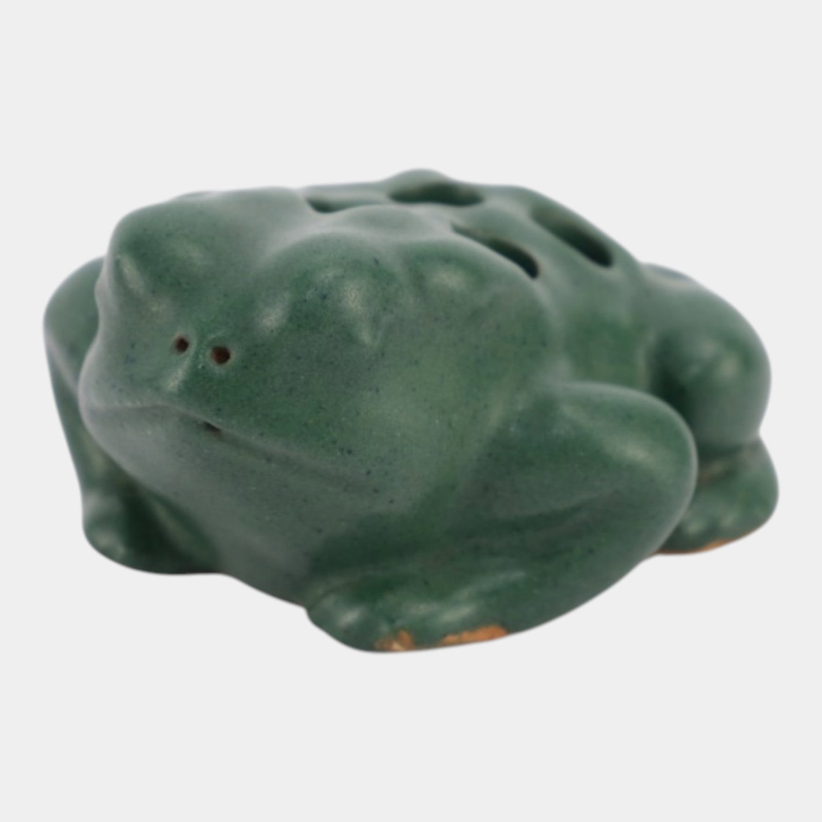 American Art Pottery Matte Green Arts And Crafts Seven Hole Figural Flower Frog (1 of 6)