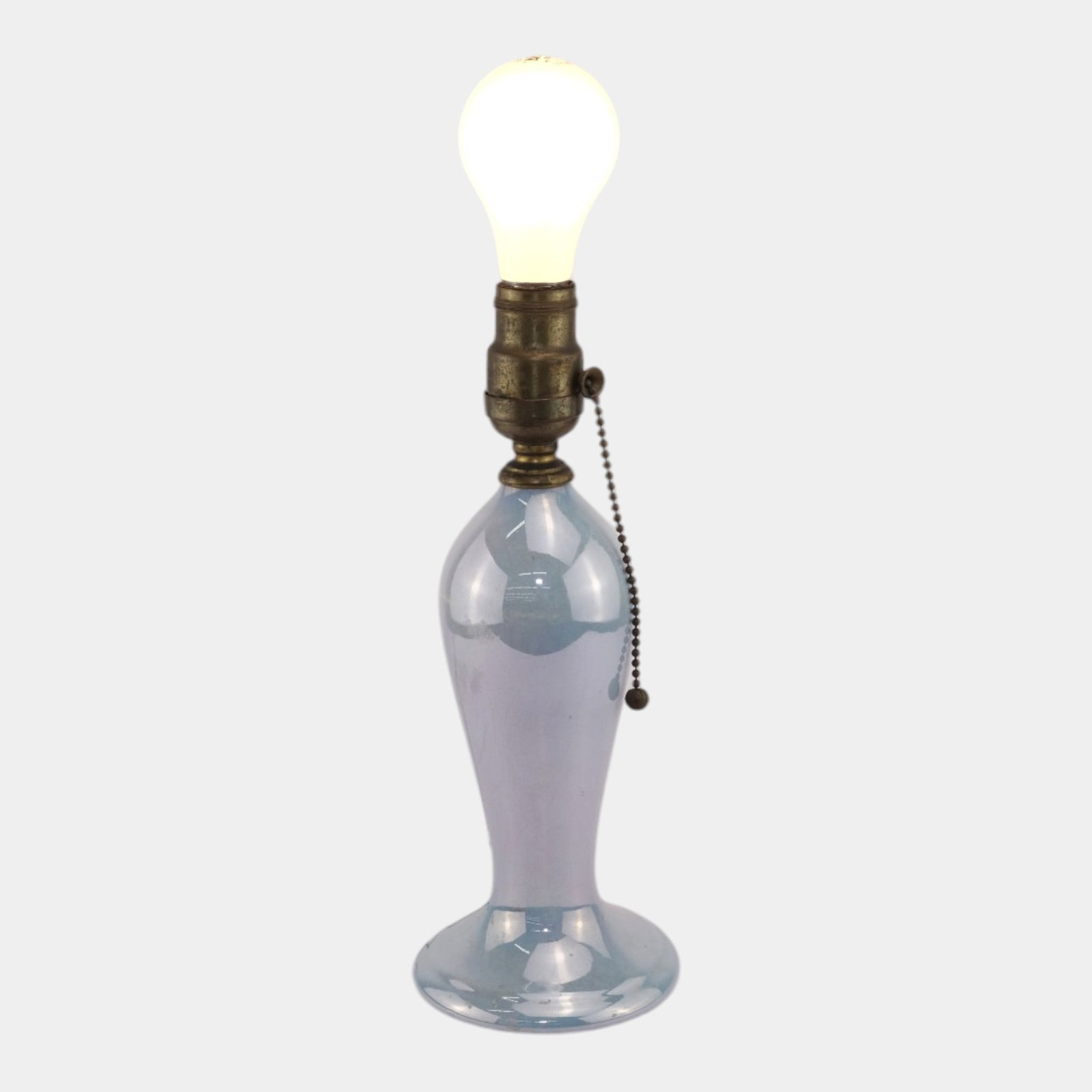 Cowan 1930s Art Deco Light Blue Luster Art Pottery Factory Table Lamp (1 of 7)
