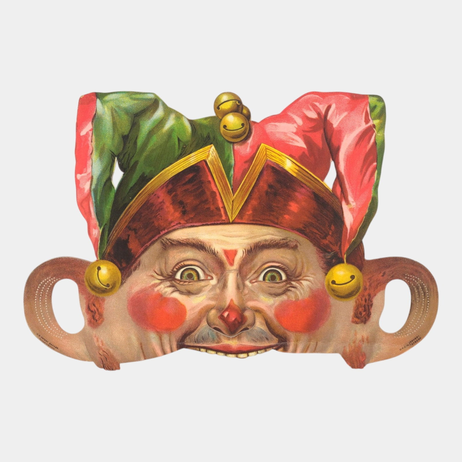 Early 20th Century Vividly Colored Die Cut Paper Ball Party "Jester" Mask (1 of 4)