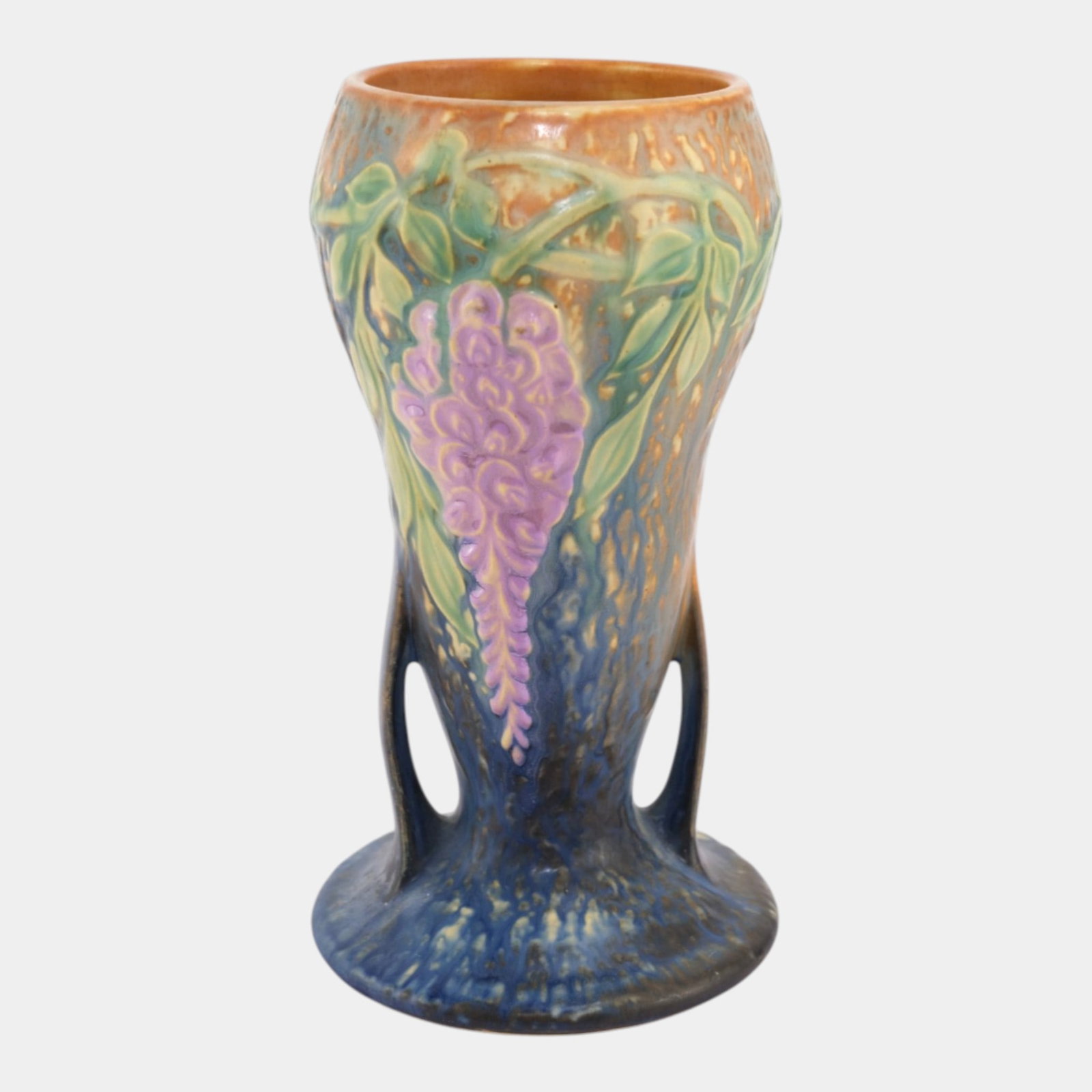 Roseville Wisteria Blue 1933 Vintage Arts And Crafts Pottery Ceramic Vase 635-8 (1 of 7)