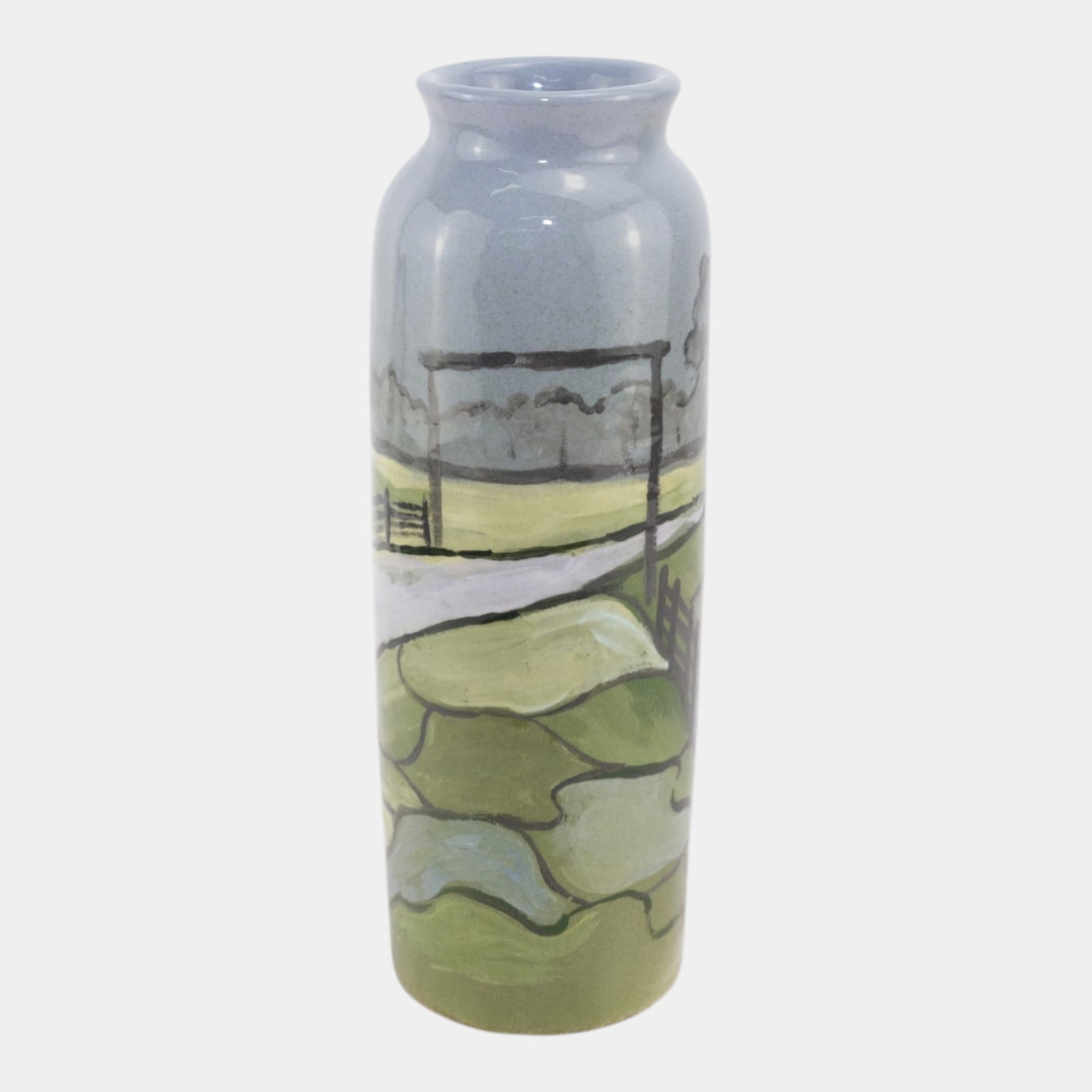 Rozart Vintage Art Pottery Hand Painted Scenic Ceramic Vase (1 of 8)