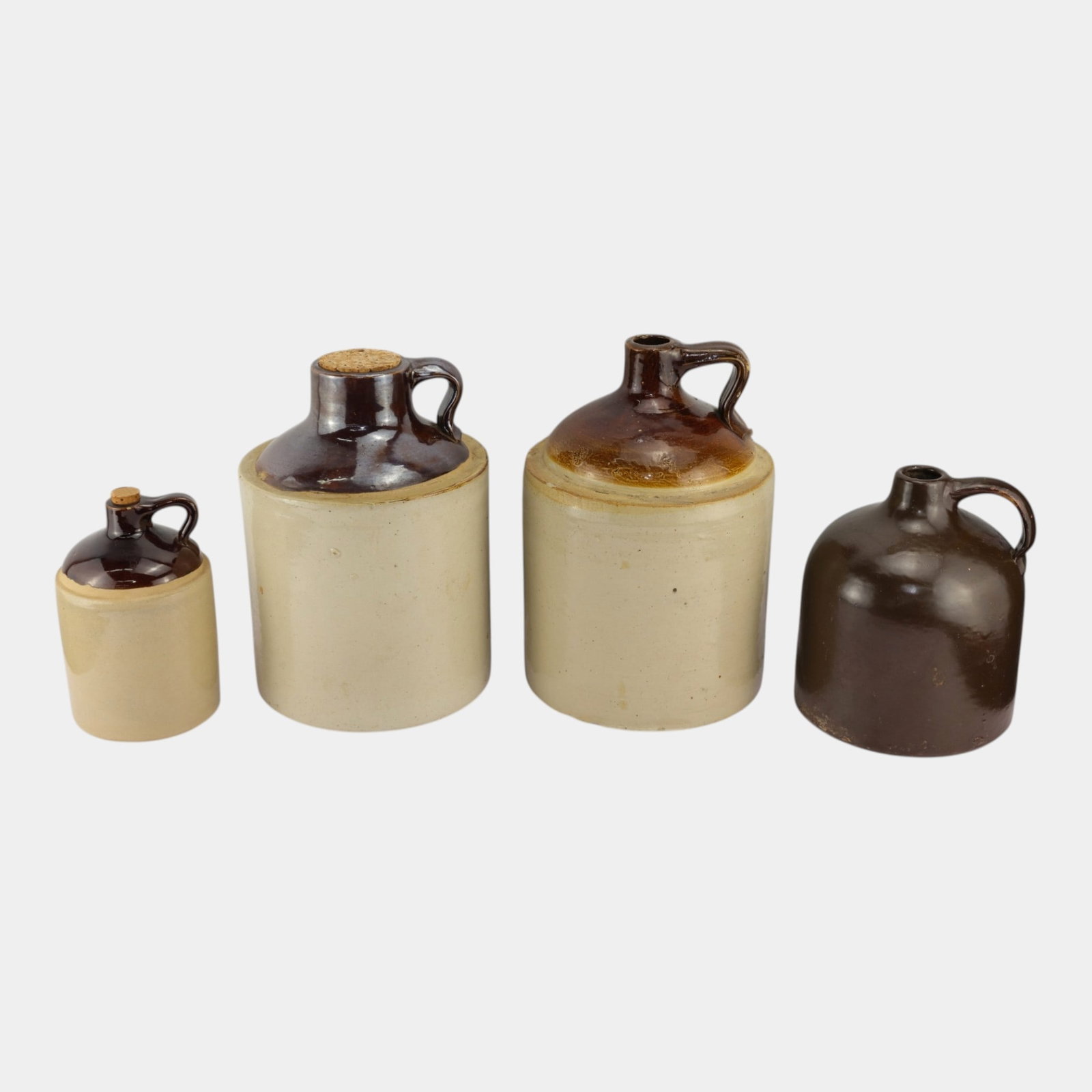 20th Century American Stoneware Handled Primitive Crock Jugs (1 of 4)