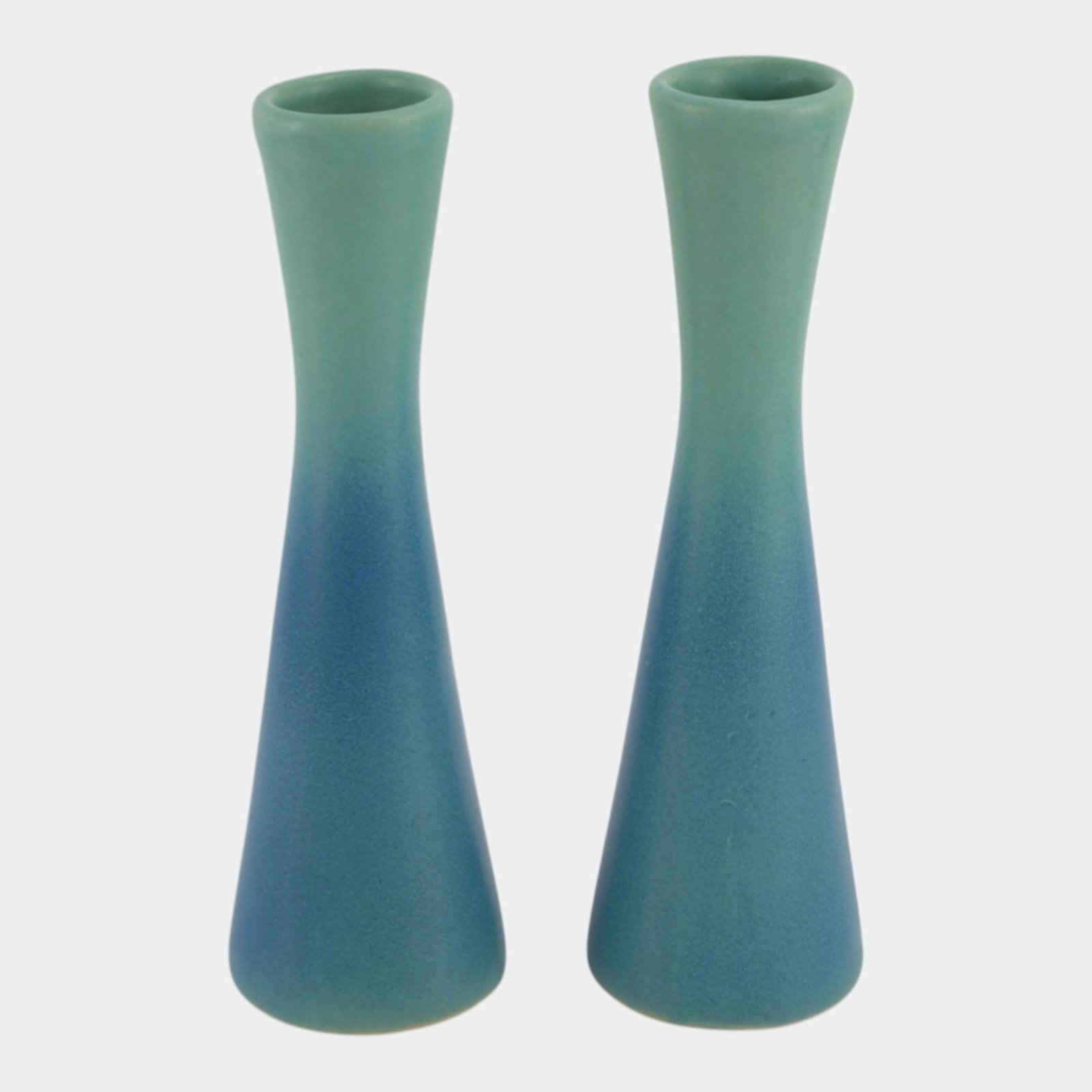 Van Briggle Vintage Art Pottery Ming Blue Ceramic Corset Vases (1 of 6)