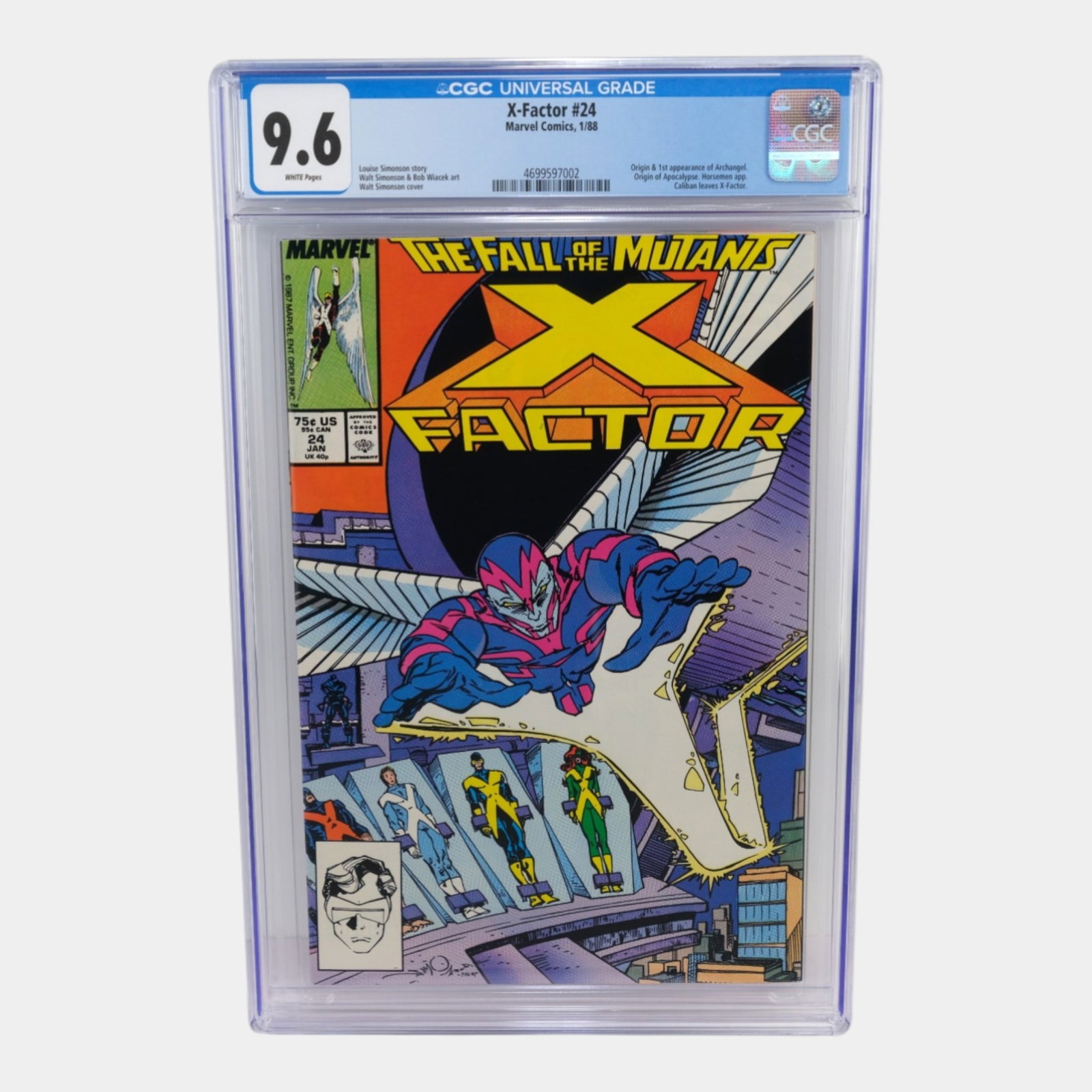 X Factor #24 CGC 9.6 White Pages Key Comic Book "First Appearance Of Archangel & Apocalypse" (1 of 2)