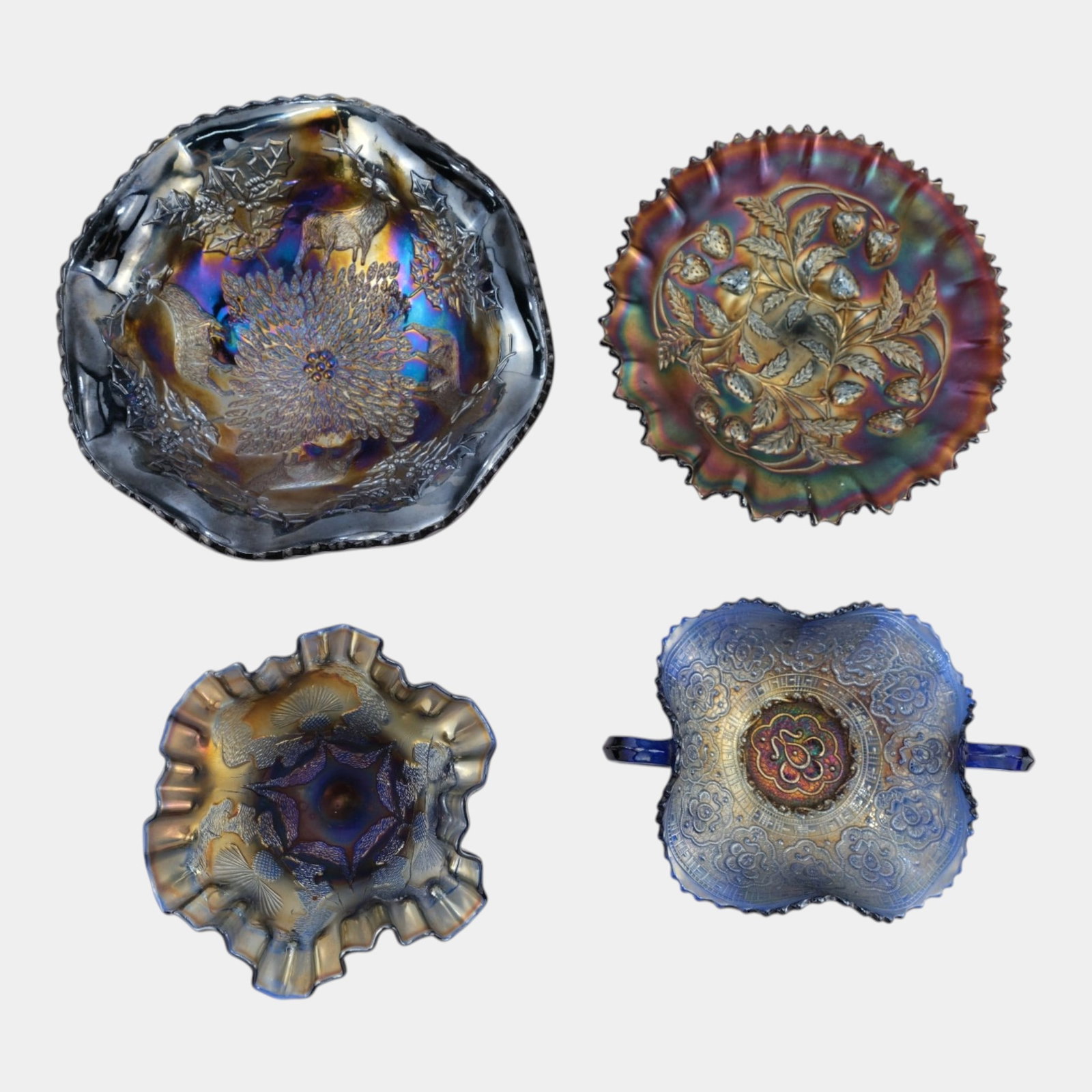 Fenton, Dugan, & Other Scotch Thistle Apple Blossom Persian Medallion Iridescent Carnival Glass (1 of 4)