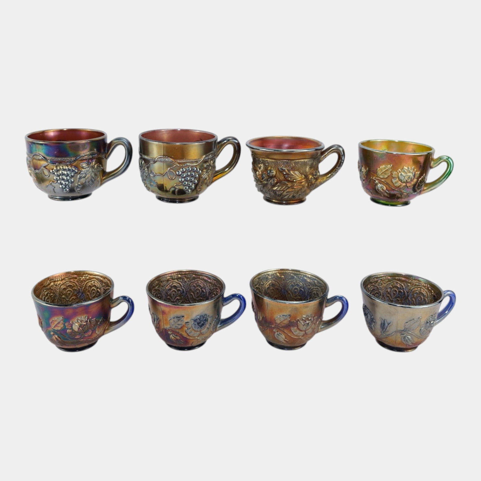 Northwood Grape And Cable, Fenton Persian Medallion, & Other Iridescent Cobalt Amethyst Carnival (1 of 4)