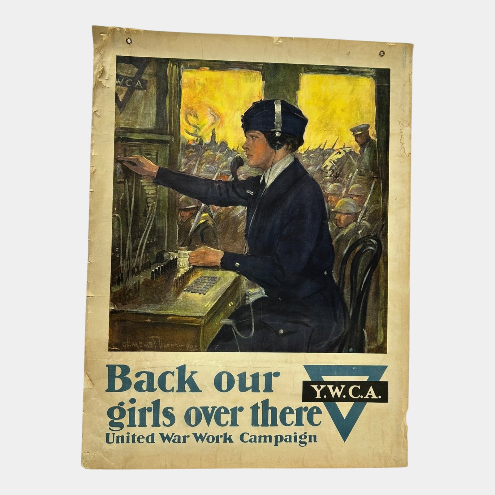 YMCA Back Our Girls Over There United War Work Campaign World War 2 Campaign Poster (1 of 4)