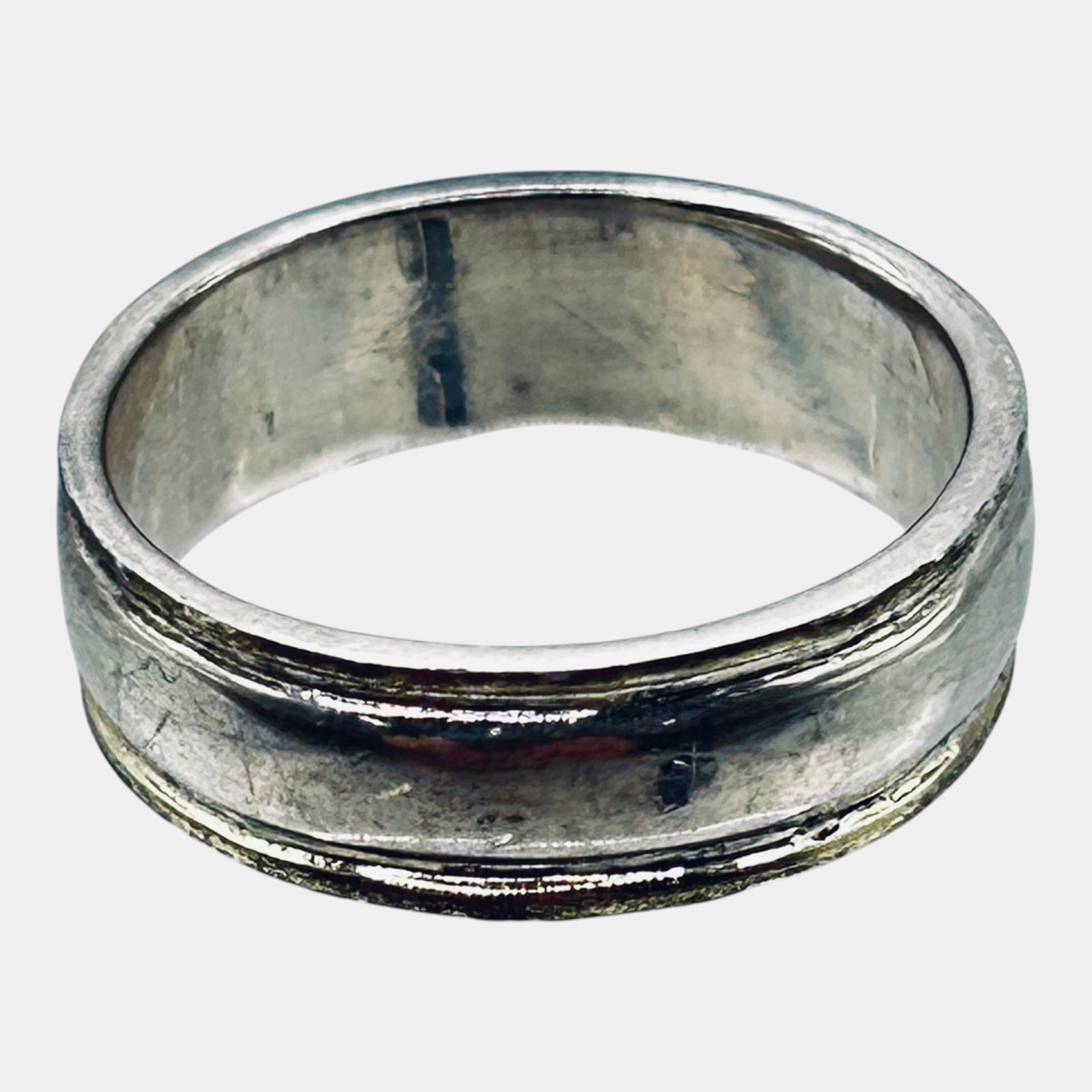 Sterling Silver Plain Polished Band Ring Wide Comfort Fit Minimalist Ring Size 6.25 (1 of 5)