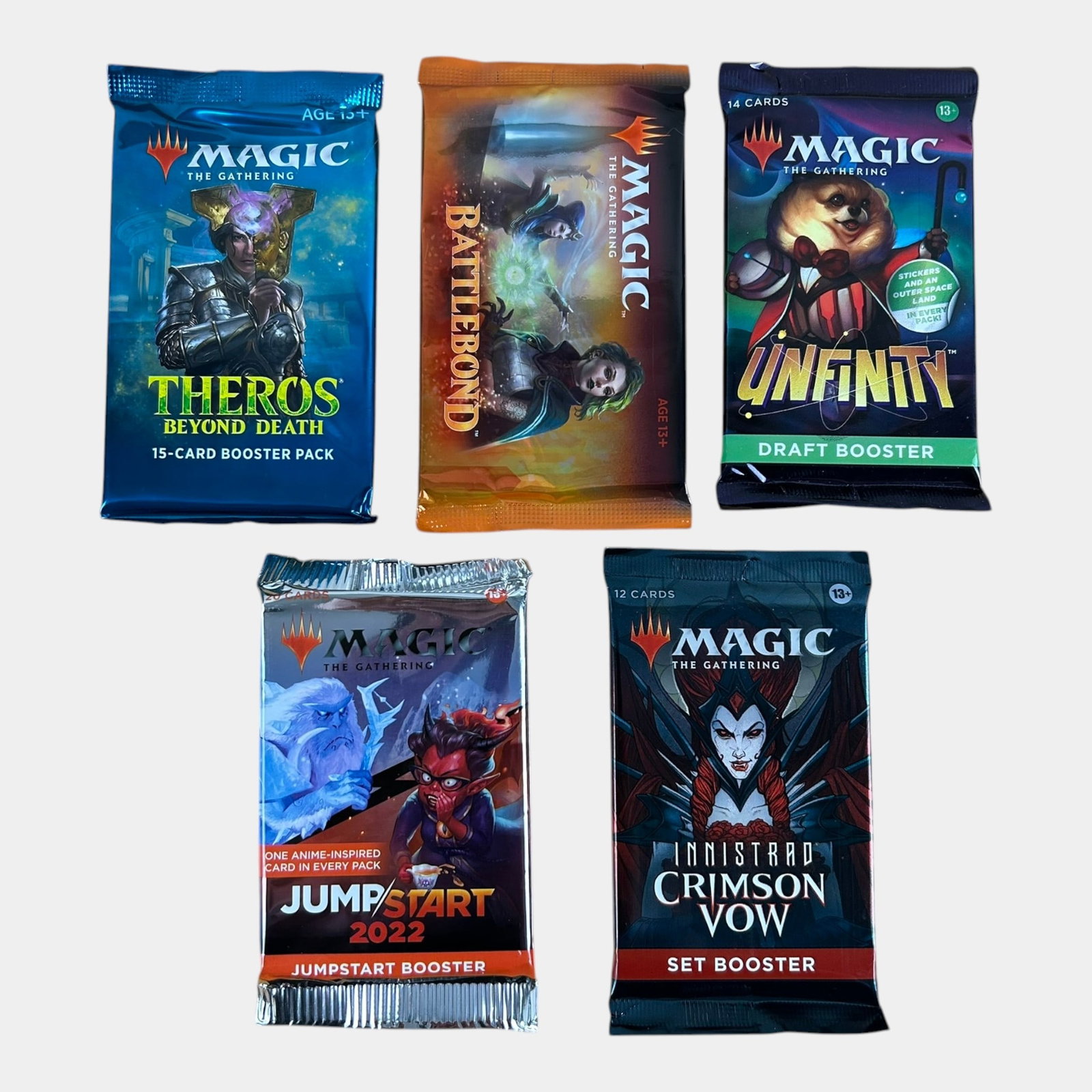 Magic The Gathering TCG Sealed Set Booster Packs Innistrad Crimson Vow, Theros Beyond Death, (1 of 2)
