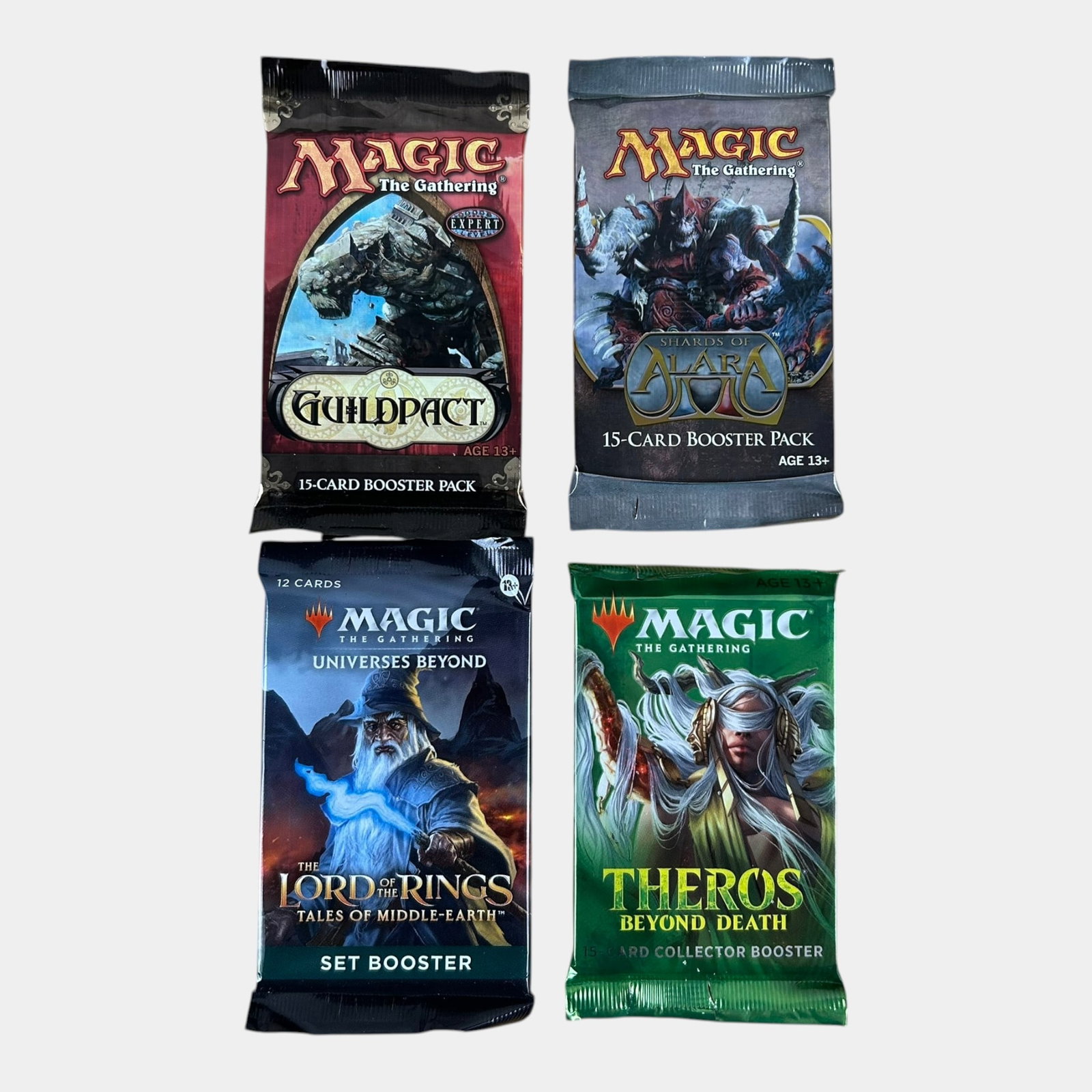 Magic The Gathering TCG Sealed Set Booster Packs Guildpact, Theros Beyond Death, Shards Of Alara, & (1 of 2)