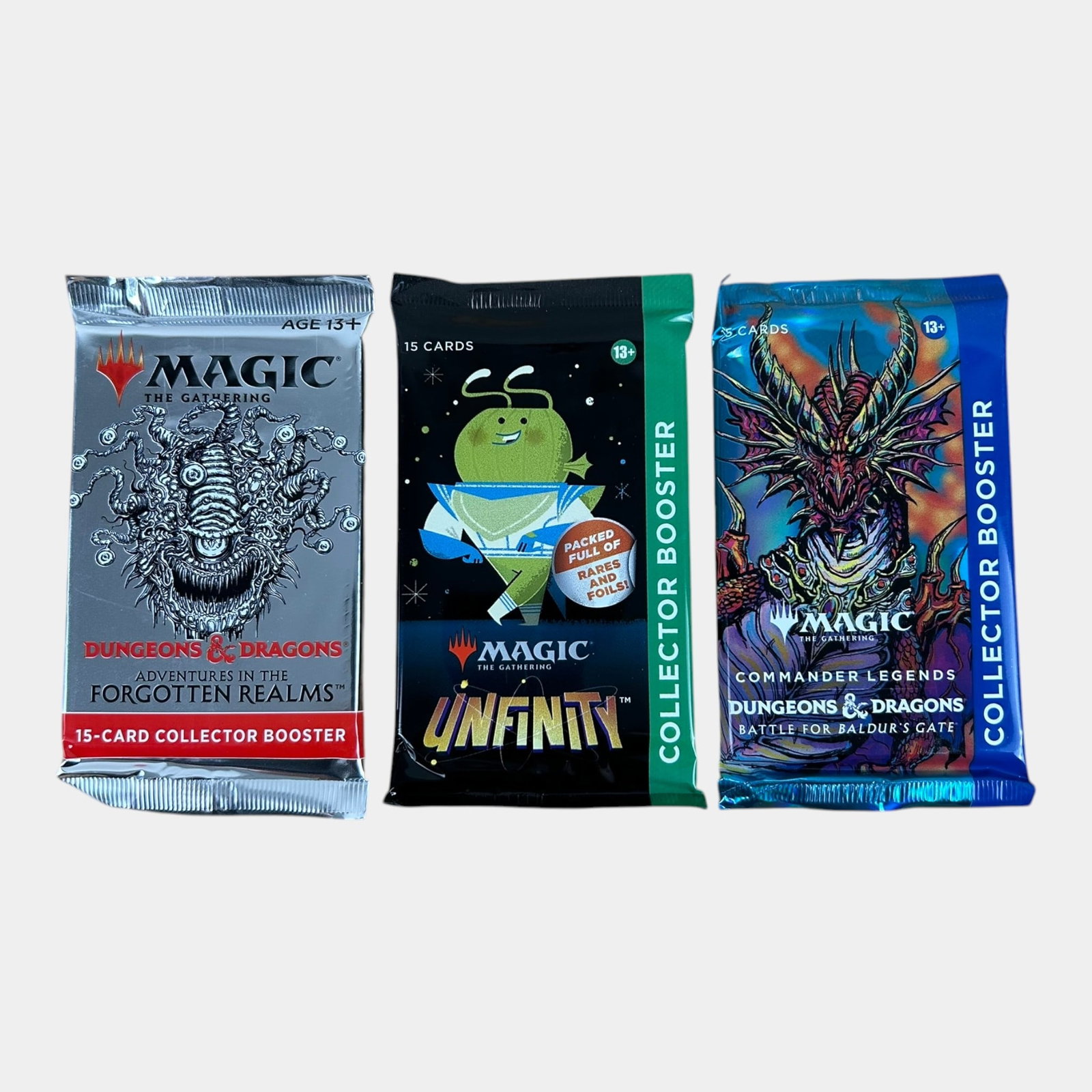 Magic The Gathering TCG Sealed Collector Booster Packs Dungeons & Dragons AND Unfinity MTG Cards (1 of 2)