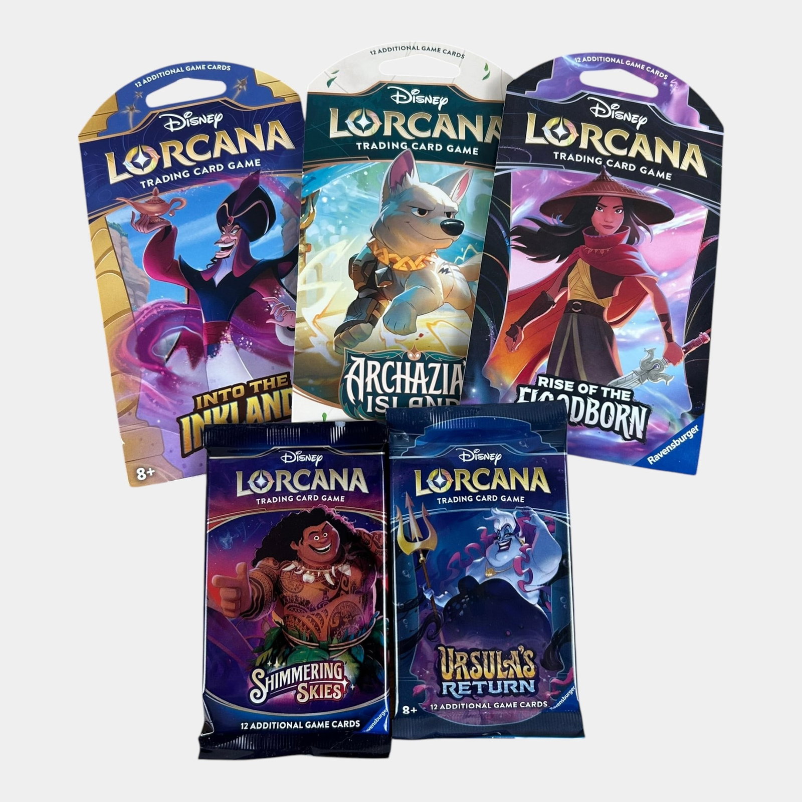 Disney Lorcana TGC 5 Sealed Booster & Sleeved Booster Packs Shimmering Skies, Into The Inkland, &: We offer affordable in-house shipping on all items.For higher resolution images please visit bid.craftedauctions.com Disney Lorcana TGC 5 Sealed Booster & Sleeved Booster Packs Shimmering Skies, Into 